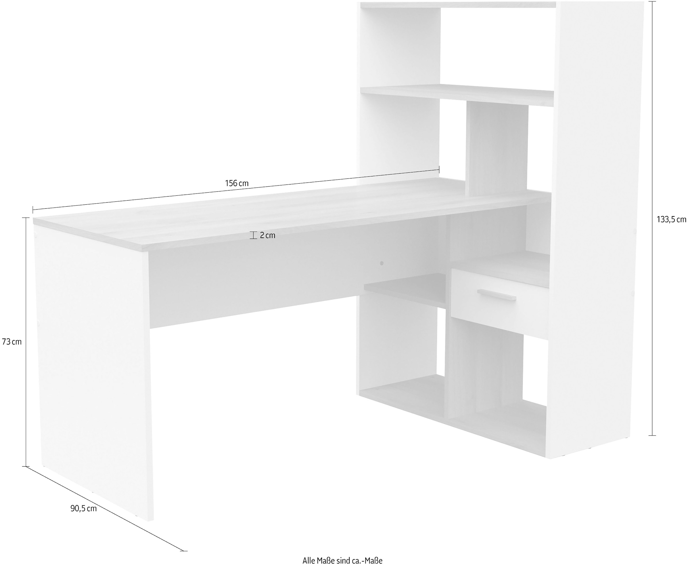 Demeyere GROUP Schreibtisch »Strate« Schreibtisch Regal 1 Schublade