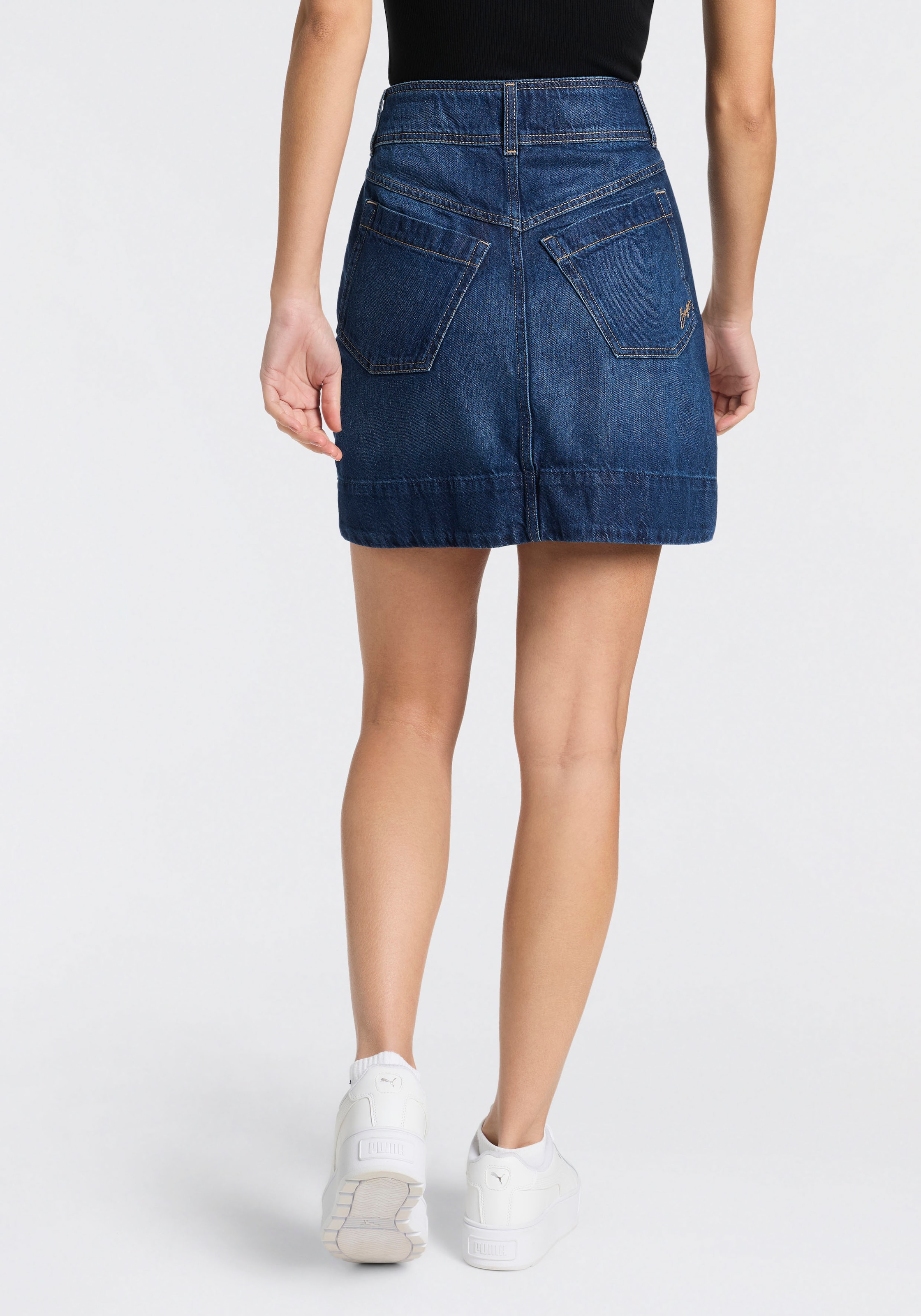 BOSS ORANGE Minirock »MINI SKIRT 1.0 Premium Damenmode« im 70s Look, mit hohem Bund