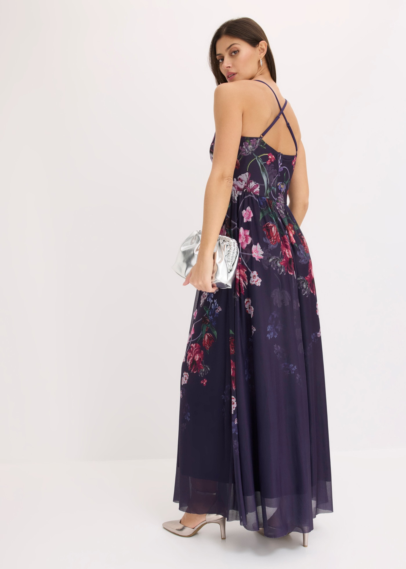 bonprix Maxi robe mit feinem Tüll, Slim Fit Passform