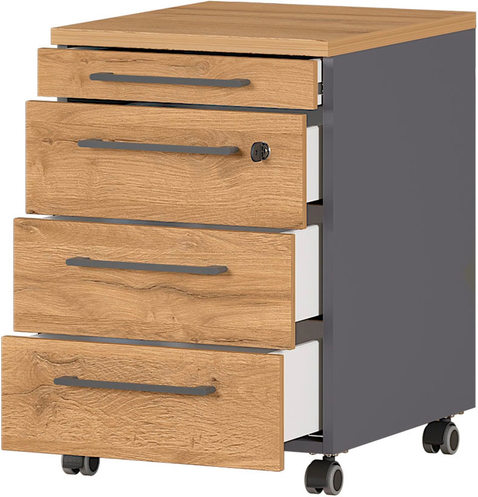 GERMANIA Ensemble de meubles de bureau »Agenda« Set bestehend aus höhenverstellbarem Schreibtisch und Rollcontainer