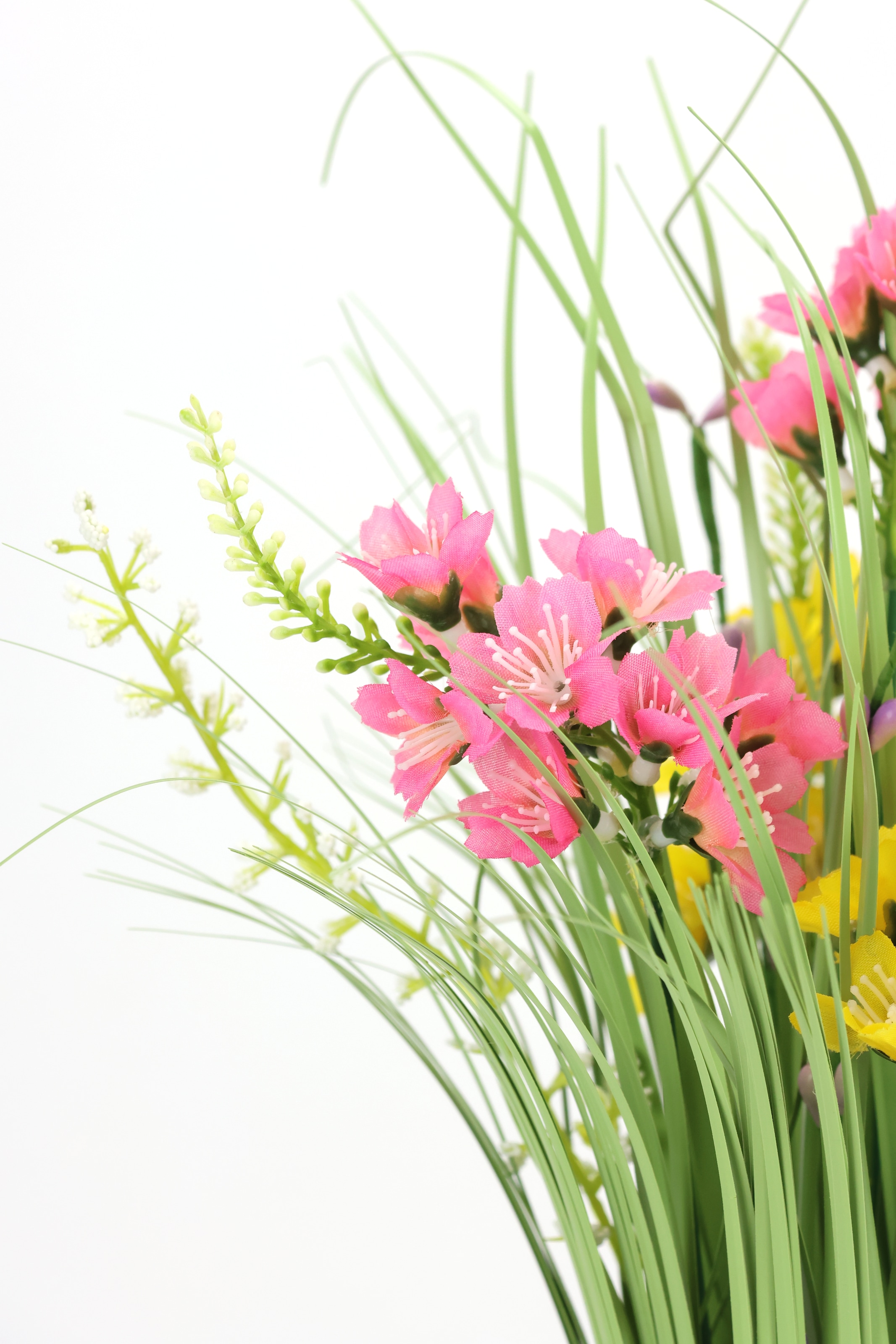 I.GE.A. Kunstgras »Grasbund mit Blüten« Deko Grasbusch Gräser Kunstblume Kunstpflanze Künstliche Pflanze