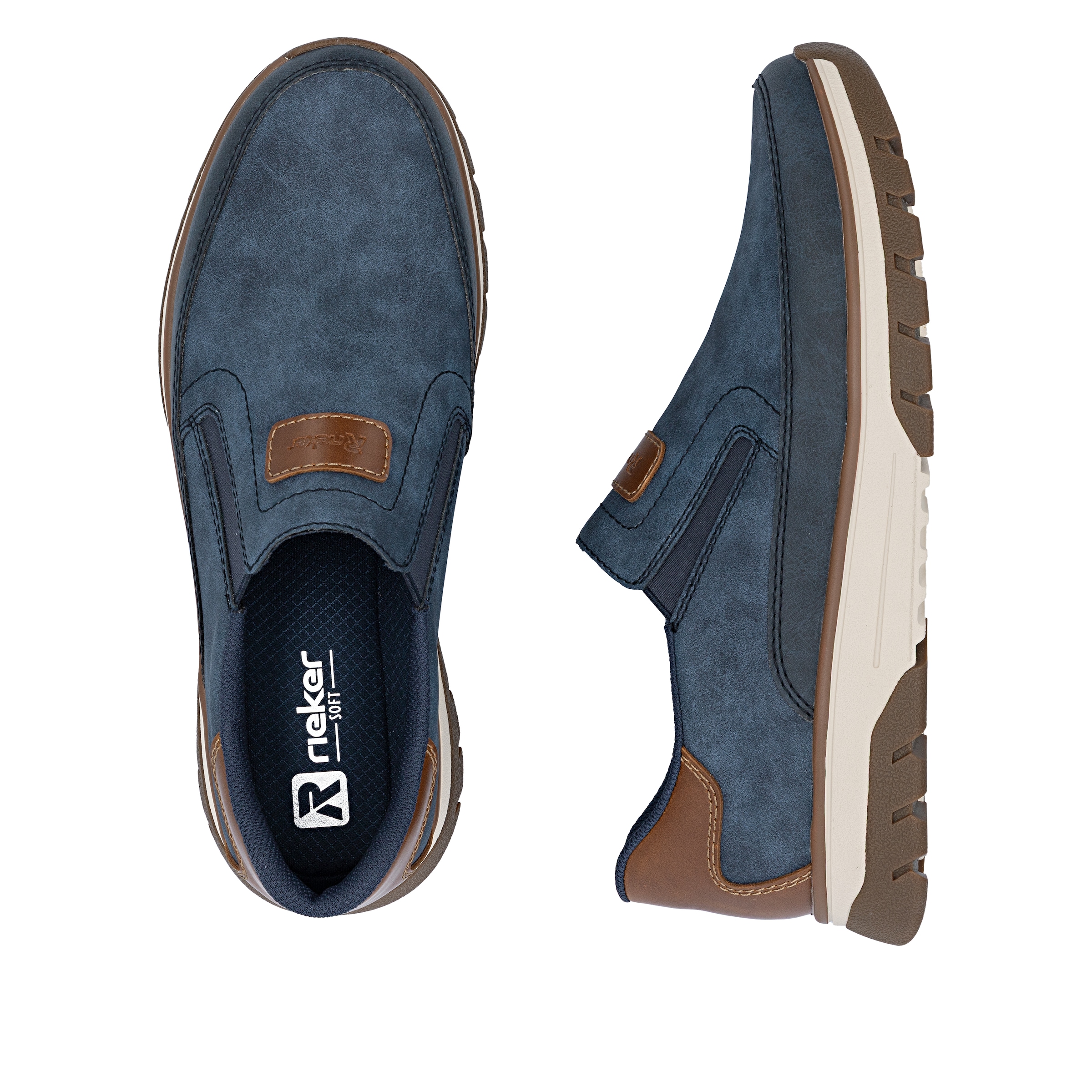 Rieker Baskets slip-on  mocassin, chaussure basse, sneaker décontracté avec empiècements contrastés