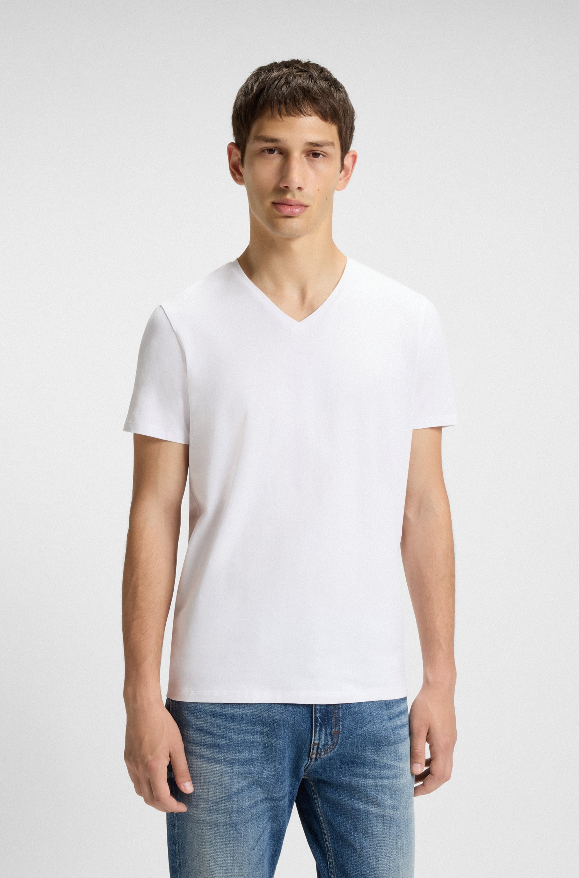 HUGO T-Shirt »HUGO-V« Packung, 2er,  V-Ausschnitt, Slim-Fit, HUGO Logo-Print