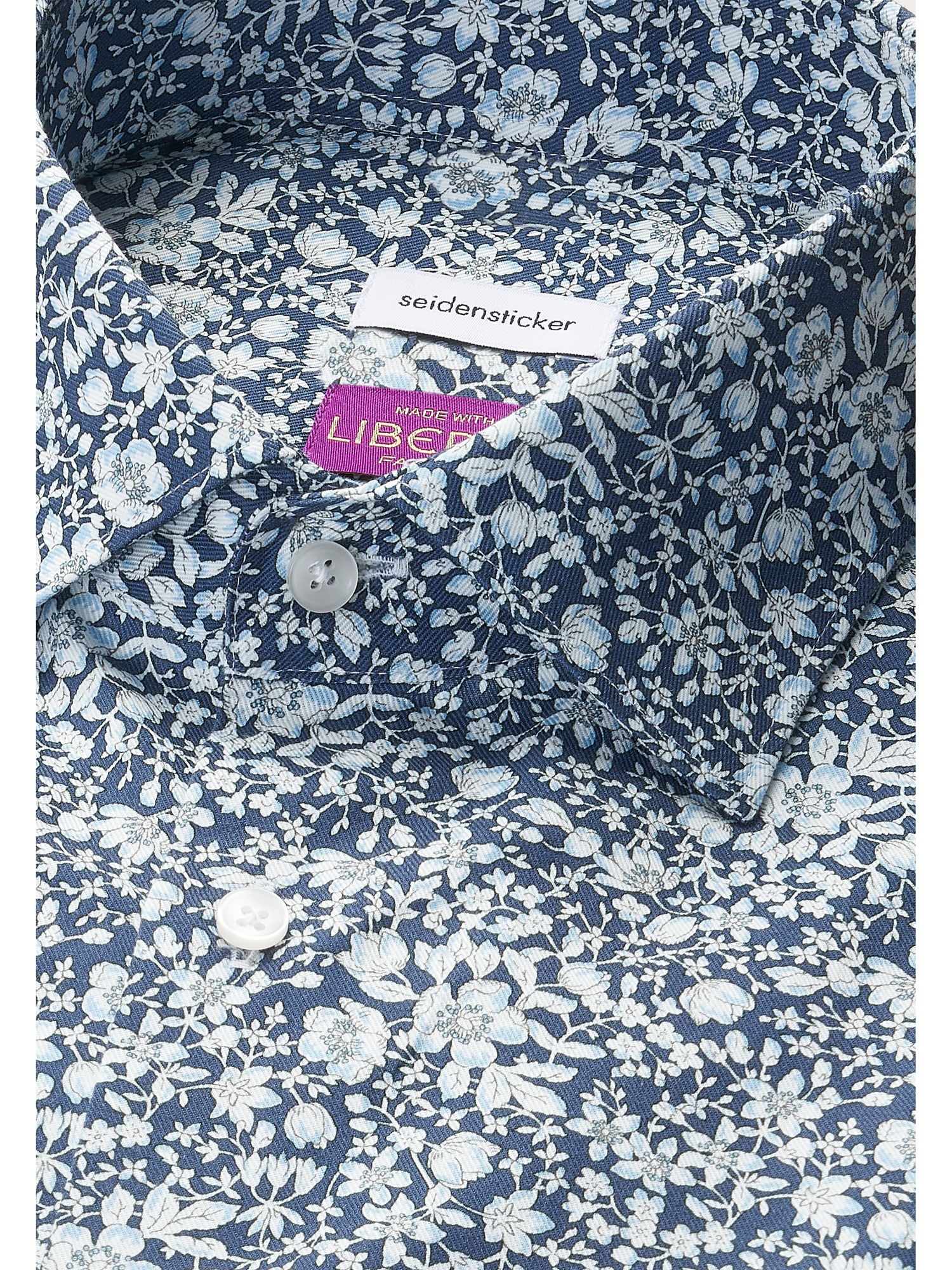 seidensticker Chemise d'affaires »Schwarze Rose« Slim 1/1 Kentkragen Druck