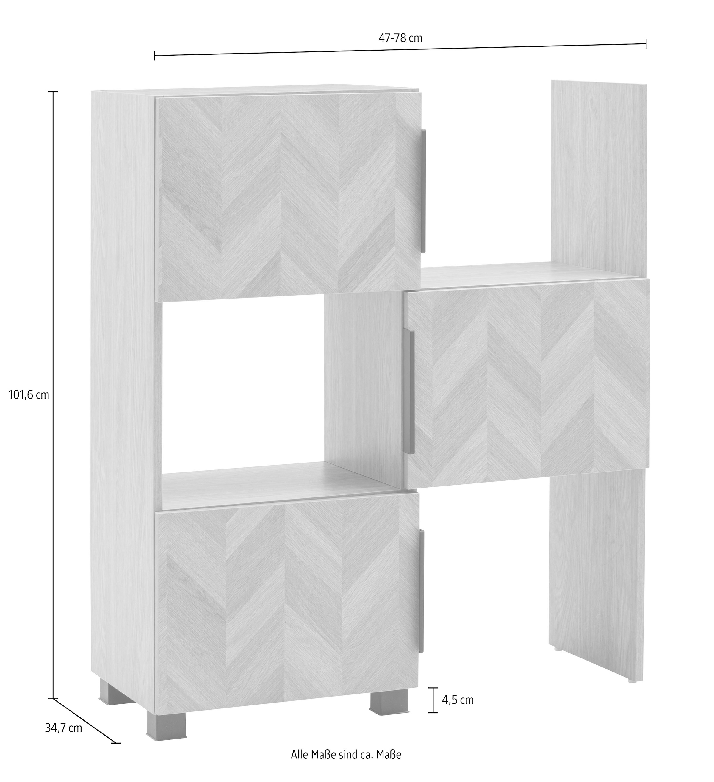 Schildmeyer Étagère coulissante »Piazza, Breite 78 cm, mit 3 Türen« 1 cuis tlg. Made in Germany