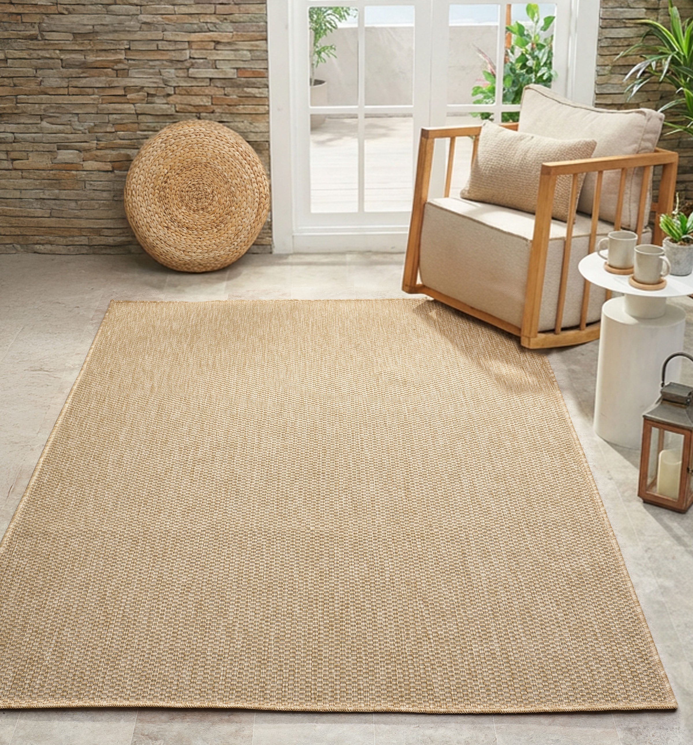 Bruno Banani Teppich »Venezia« rechteckig 4 mm Höhe In- und Outdoor geeignet, Sisal-Optik, Wetterfest & UV-beständig