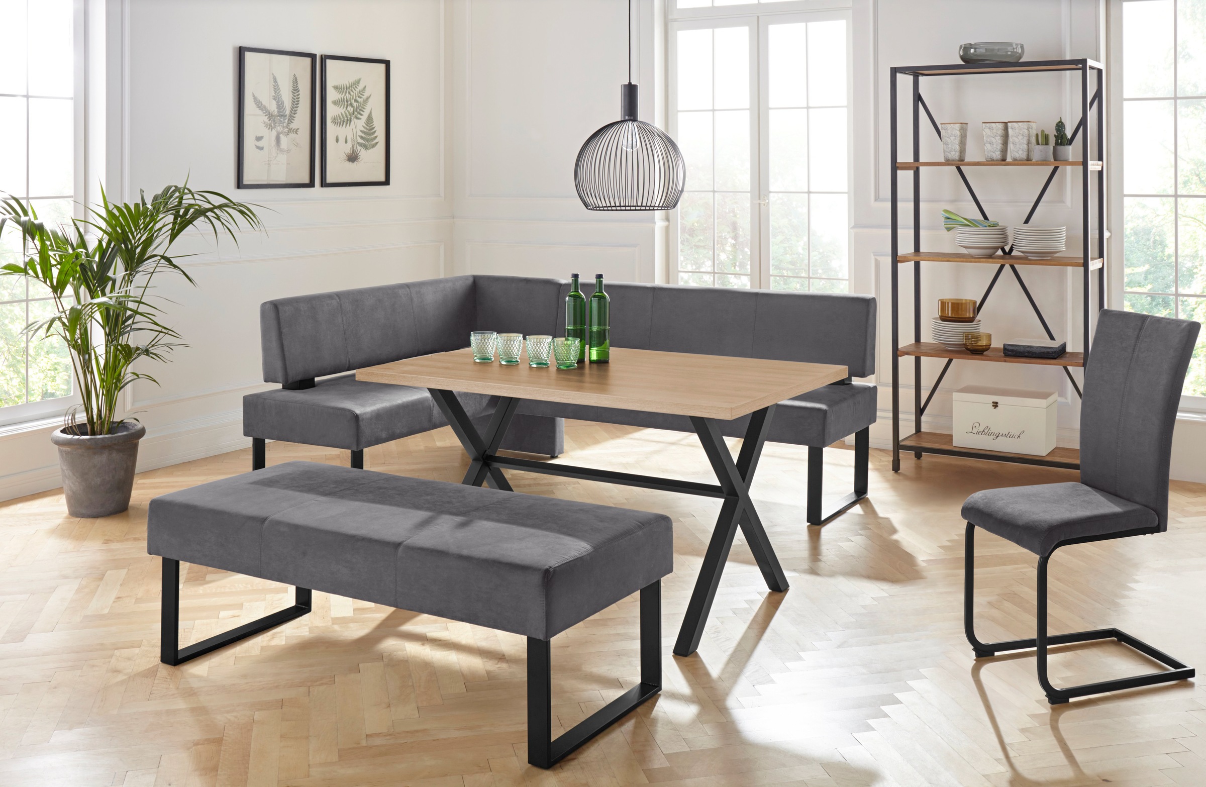 GOODproduct Banc d'angle »Oliver mit Metallgestell, Küchenbank« différents revêtements velours pour banc de salle à manger OTTOs Choice