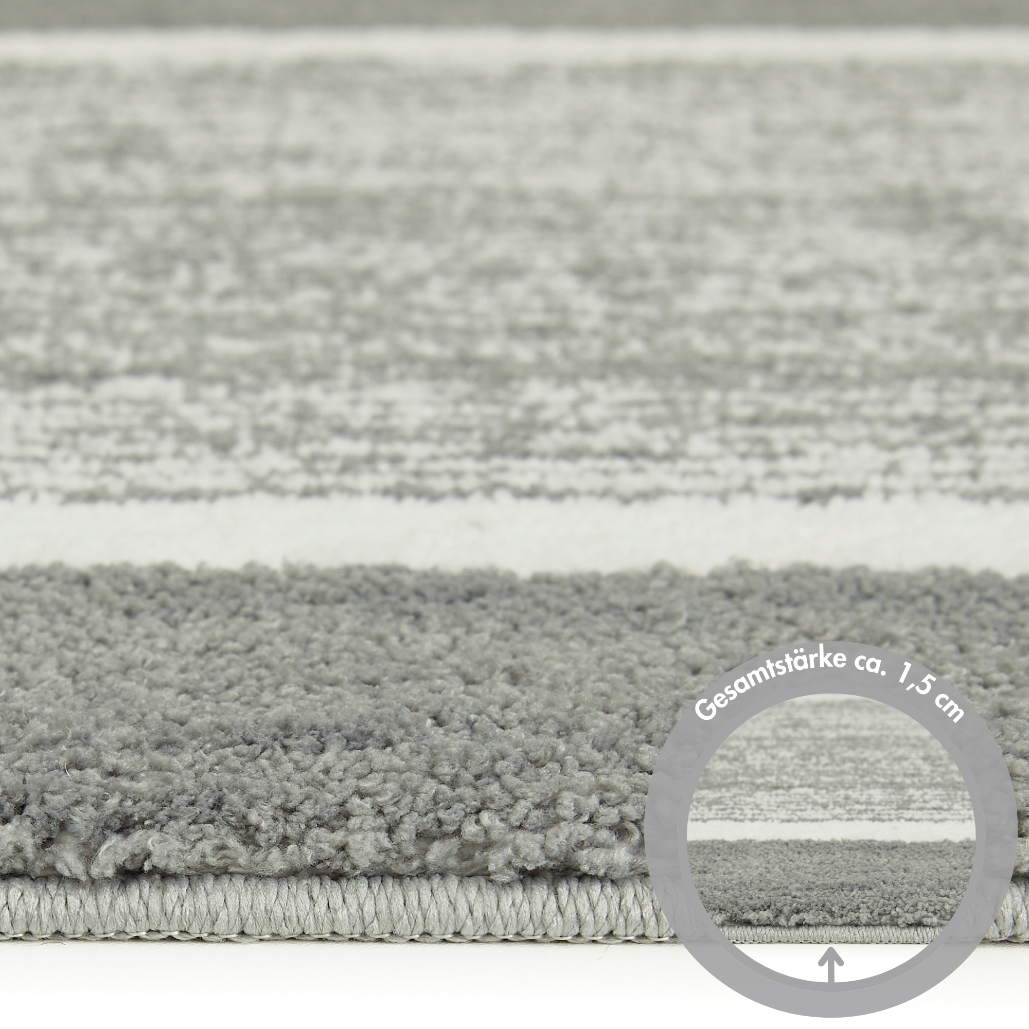 Andiamo Badematte »Maui« Höhe 15 mm rutschhemmend beschichtet fussbodenheizungsgeeignet gestreift, mit Bordüre, auch als 2er Set erhältlich