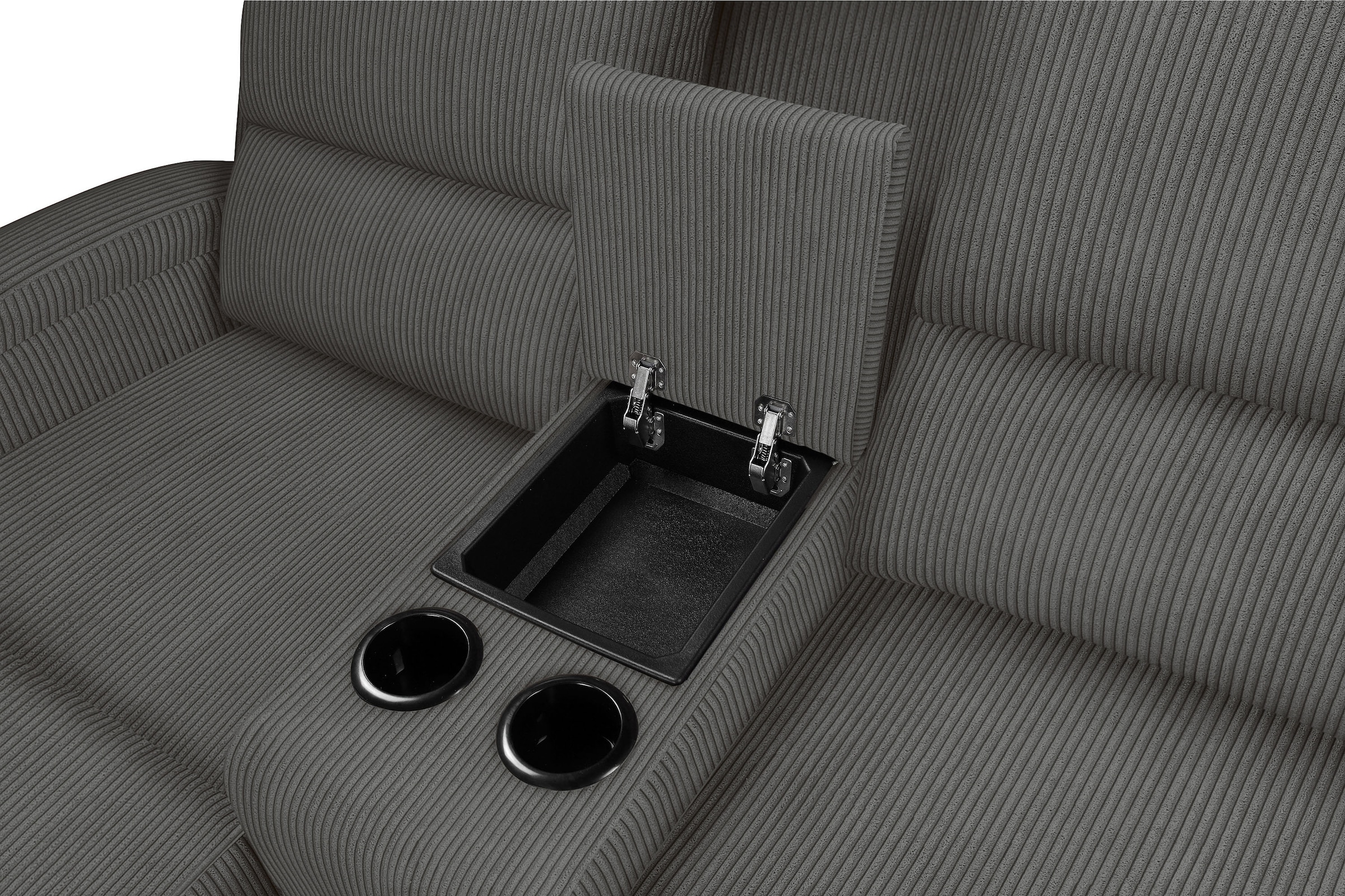 GOODproduct Canapé d'angle »NAPORI Multimediasofa, 3er Kinosessel XXL, L-Form, Cord« Kinosofa mit Relaxfunktion, Getränkehalter, Staufach und Staukasten