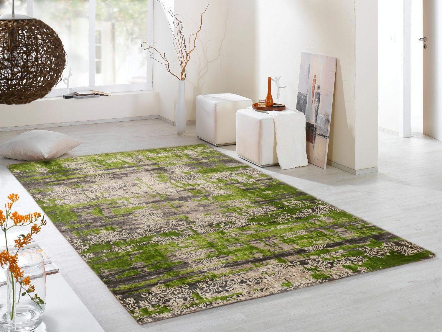 OCI DIE TEPPICHMARKE Tapis »Signature Fusion« Rectangulaire 4 mm Höhe handgeknüpft, dezenter Glanz, Wohnzimmer