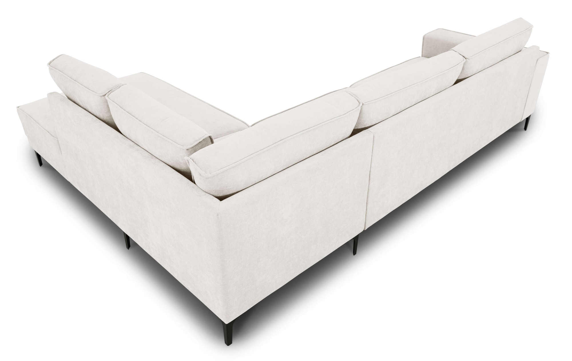 PLACES OF STYLE Ecksofa »Polsterecke Oland, Struktur, Flachgewebe, Luxus-Microfaser, Boucle« L-Form, 289 cm, Wellenunterfederung, Skandi-Design, Metallfüsse