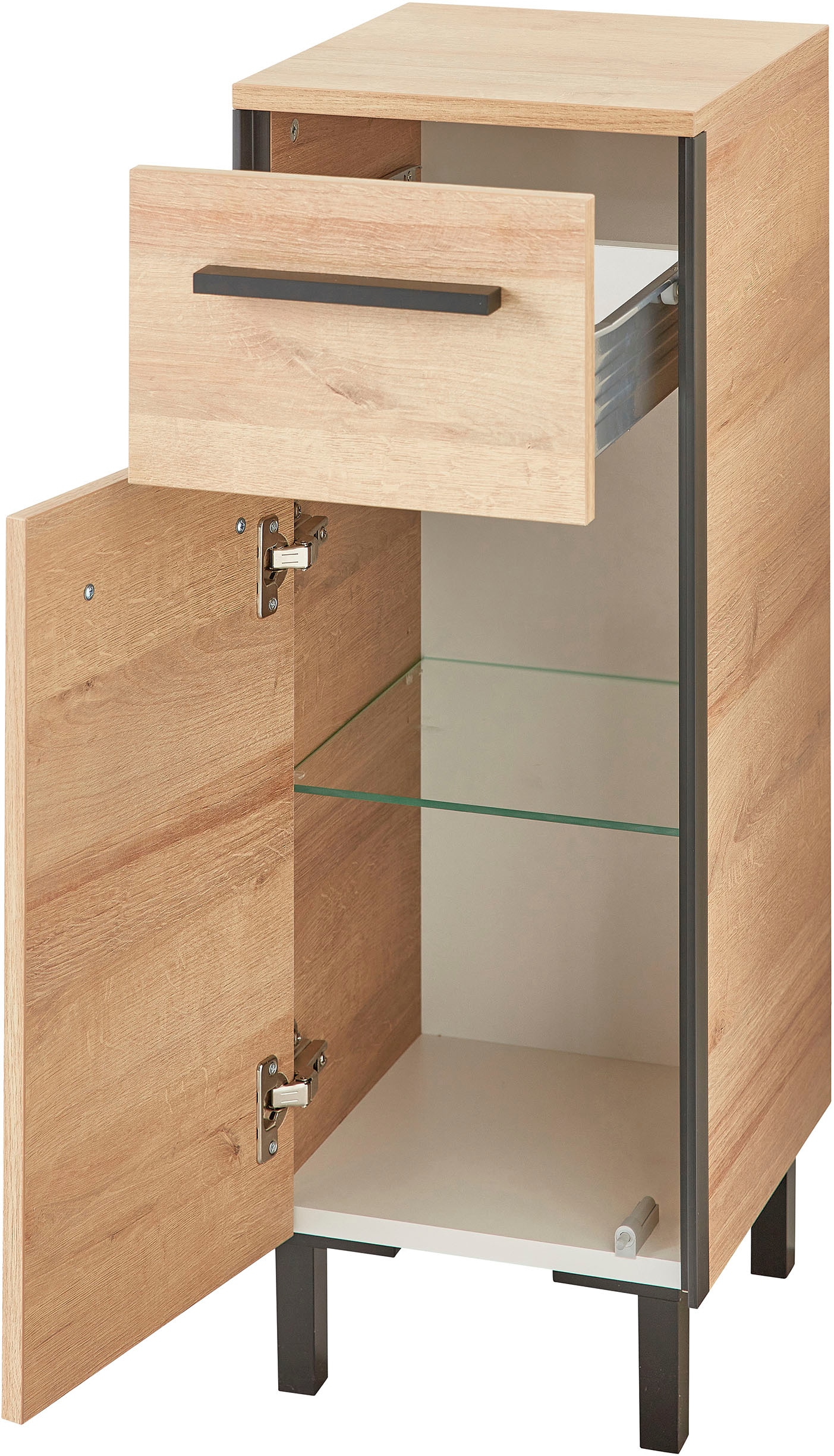 Saphir Ensemble de meubles de salle de bain »Quickset 395 4-teilig, Waschbeckenunterschrank mit LED-Spiegelschrank« 4 cuis tlg.
