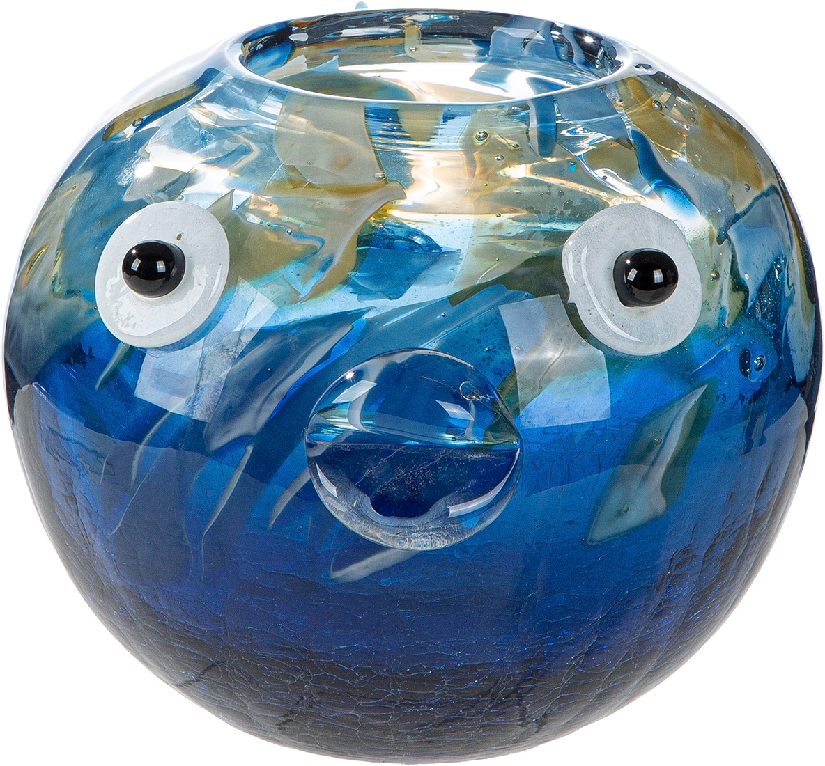 GILDE Vase de table »Vase Fisch Kandaru blau« Vase, verre, imitation écaille de poisson, maritime, décoration, idée cadeau