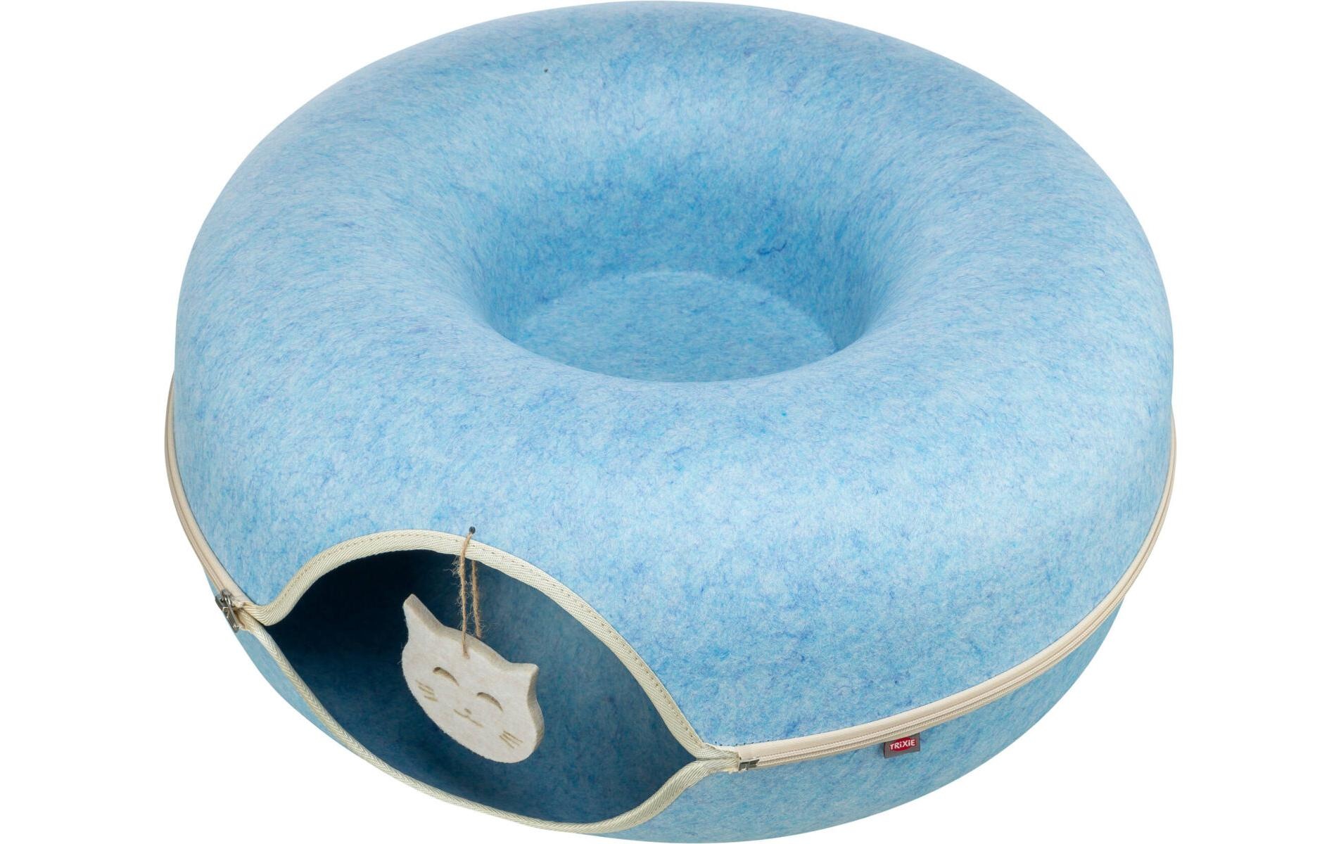 TRIXIE Spiel »Spieldonut Filz ø 60 cm« 2 in 1: Höhle und Bett, Formstabil, Mit Rascheleffekt