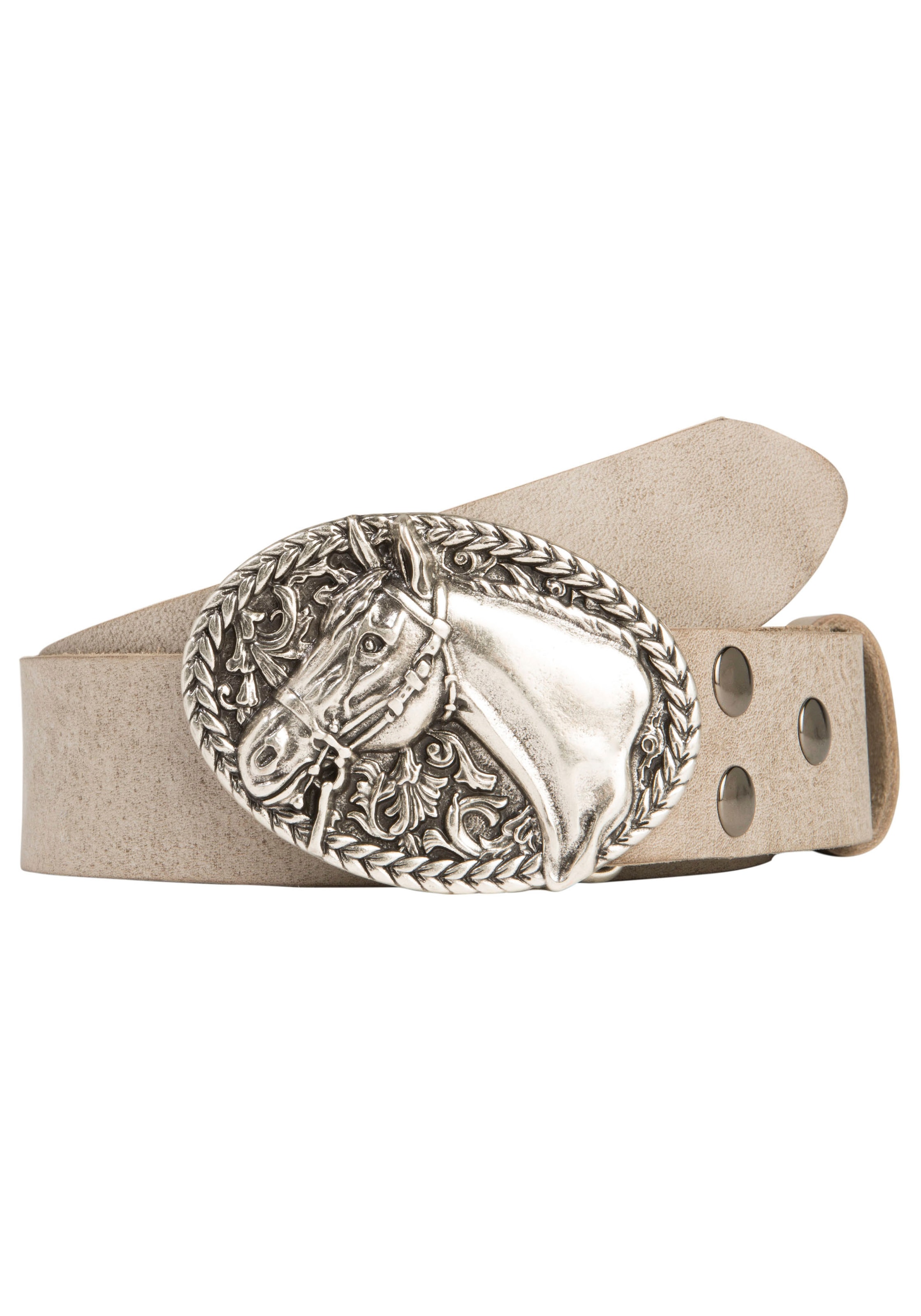 Rettungsring Gürtel Ledergürtel mit austauschbarer Schliesse »Pferdekopf Oval«