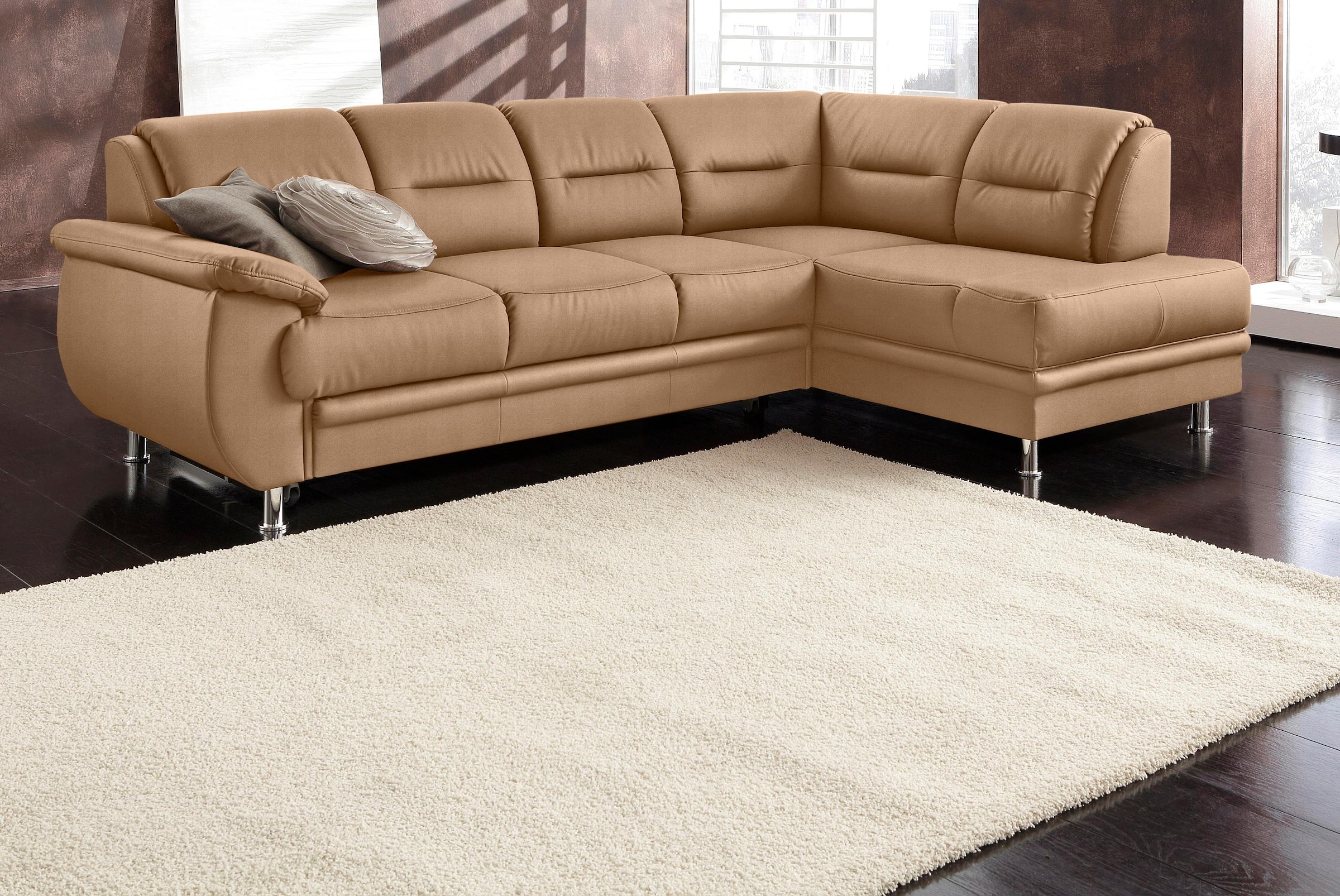 sit&more Ecksofa »Mailand L-Form, B: 250 cm« optional Bettfunktion