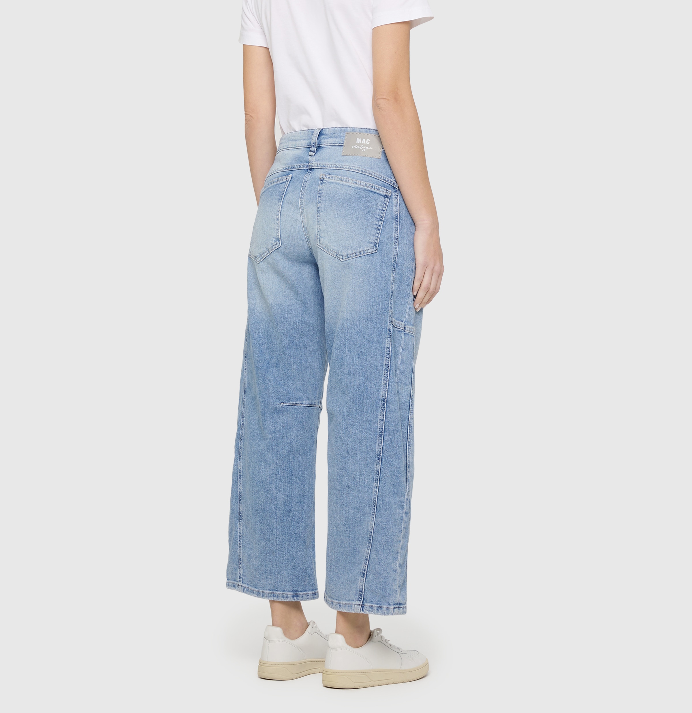 MAC Jeans à 5 poches »OHIO Barrel« coupe Barrel Fit, détail couture au niveau des genoux