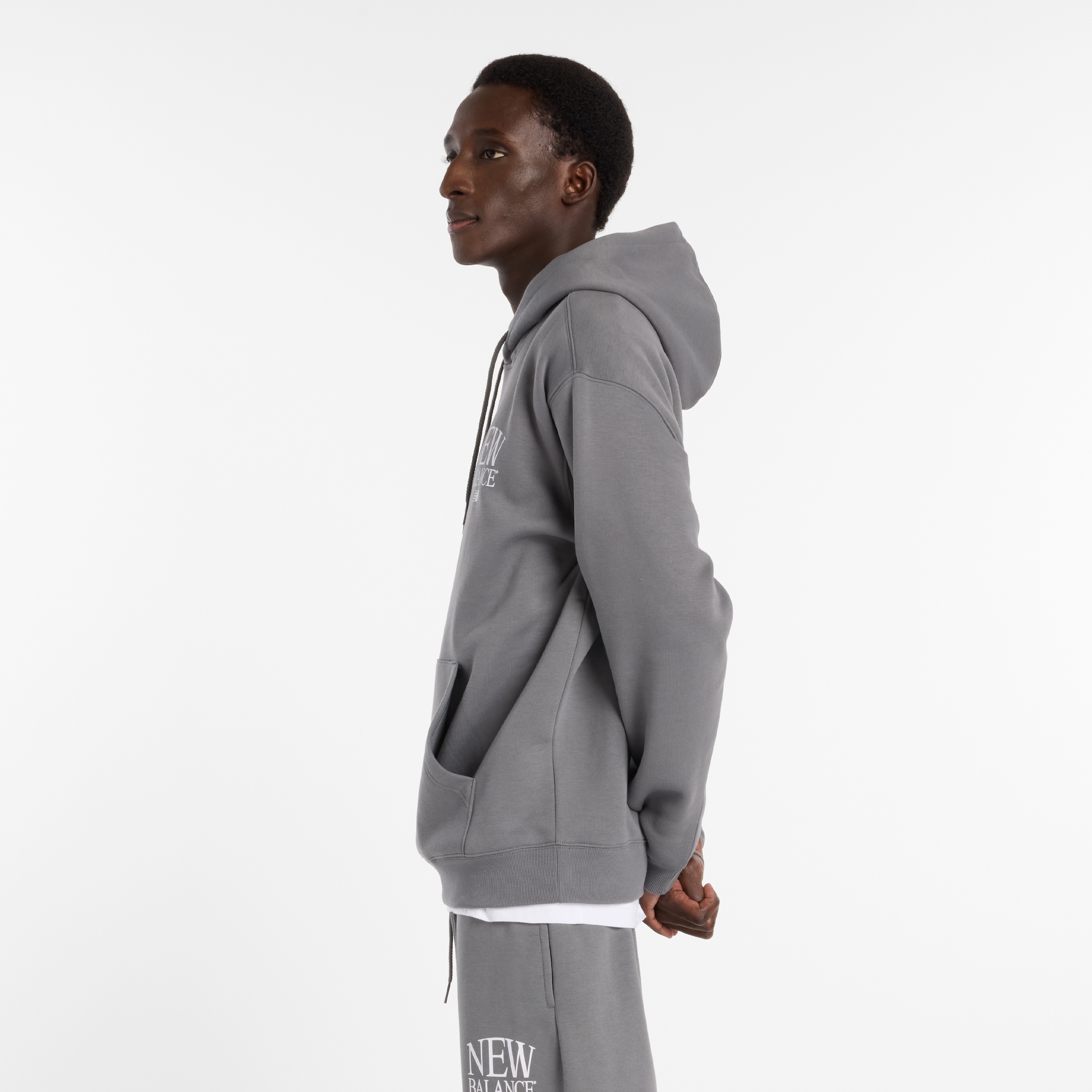 New Balance Sweat à capuche , avec cordon, en mélange de coton

