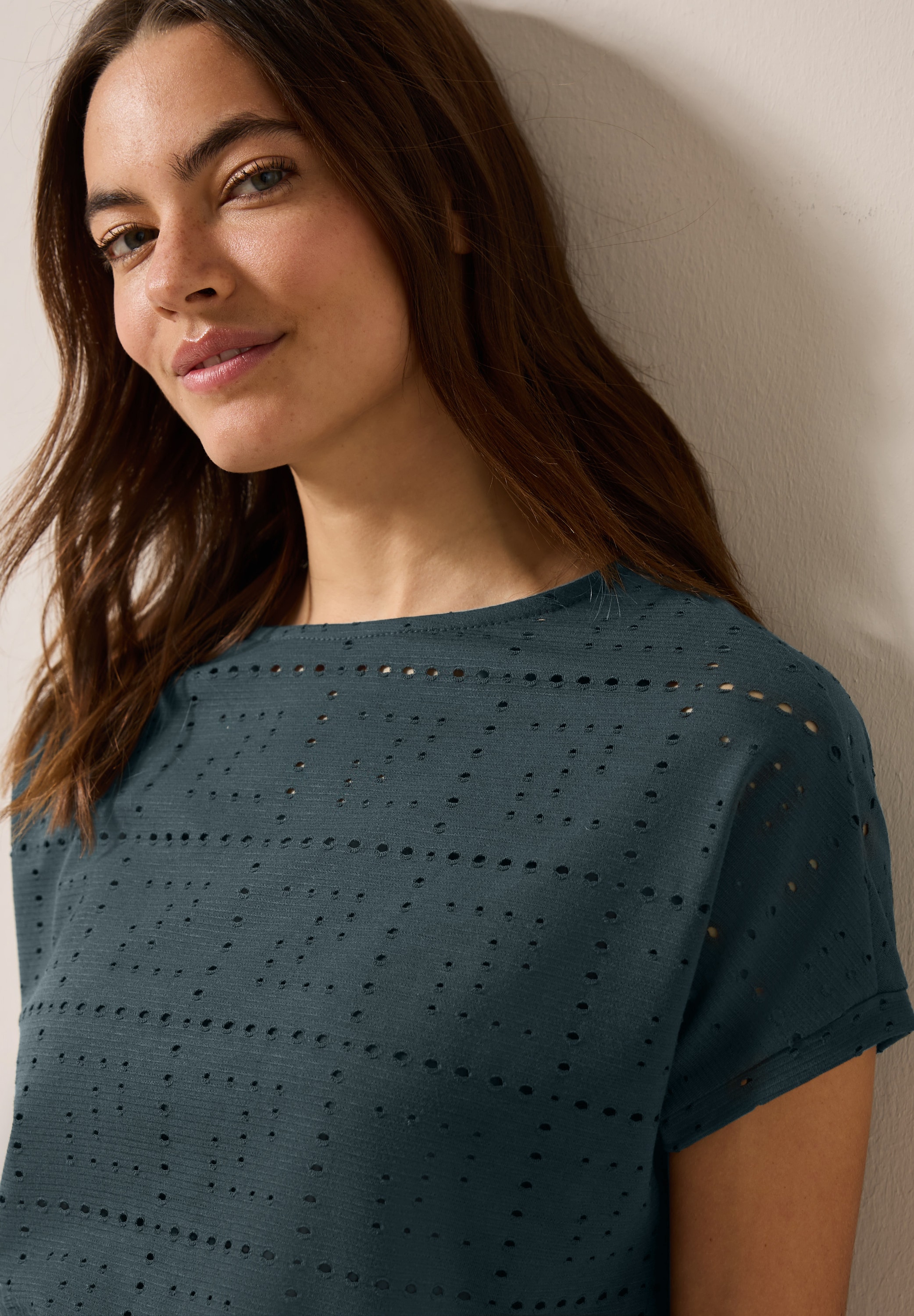 Cecil T-Shirt mit Lochmuster