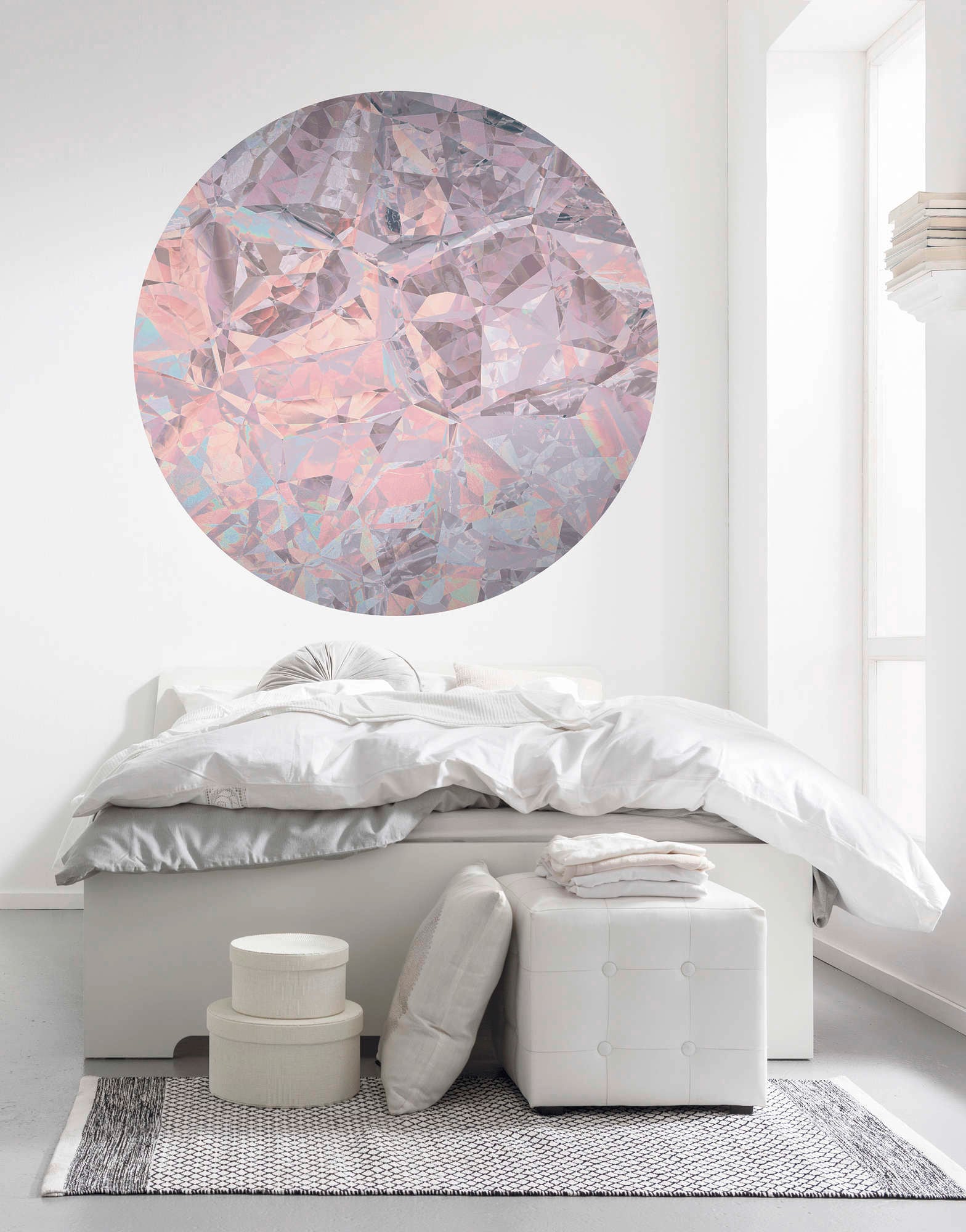 Komar Papier peint intissé »Vlies selbstklebend - Glossy Crystals - Grösse 125 x 125 cm« imprimé Wohnzimmer, Schlafzimmer