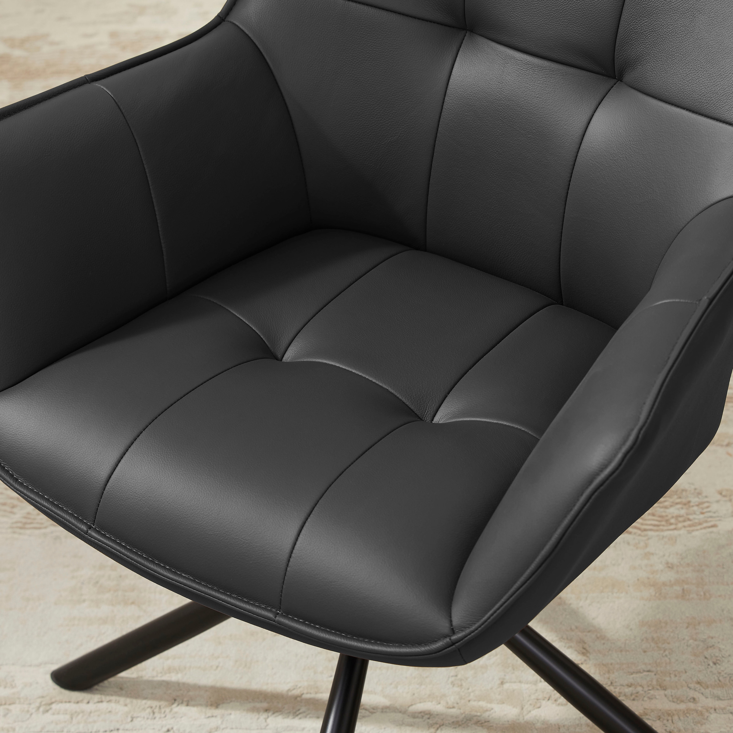GOODproduct Drehstuhl »Lika« (Set) 2 Stk.echtes Leder, 360° Drehfunktion, Steppnähte, Metallgestell