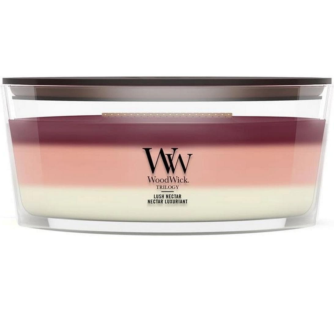 Woodwick Bougie parfumée »Lush Nectar Trilogy Ellipse«