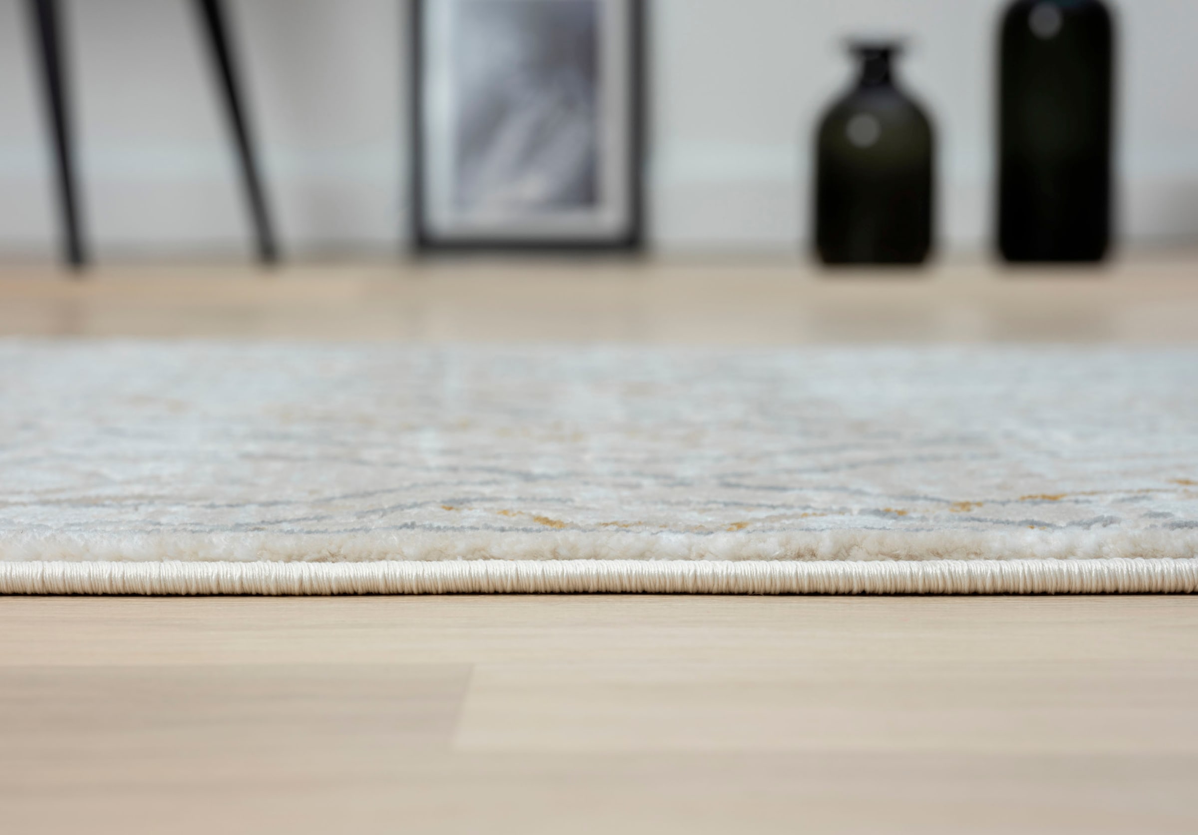 Myflair Möbel & Accessoires Teppich »My Floor, LAGERRÄUMUNG!« rechteckig 10 mm Höhe Kurzflor, Retro-Style, mit Fransen, besonders weich durch Microfaser