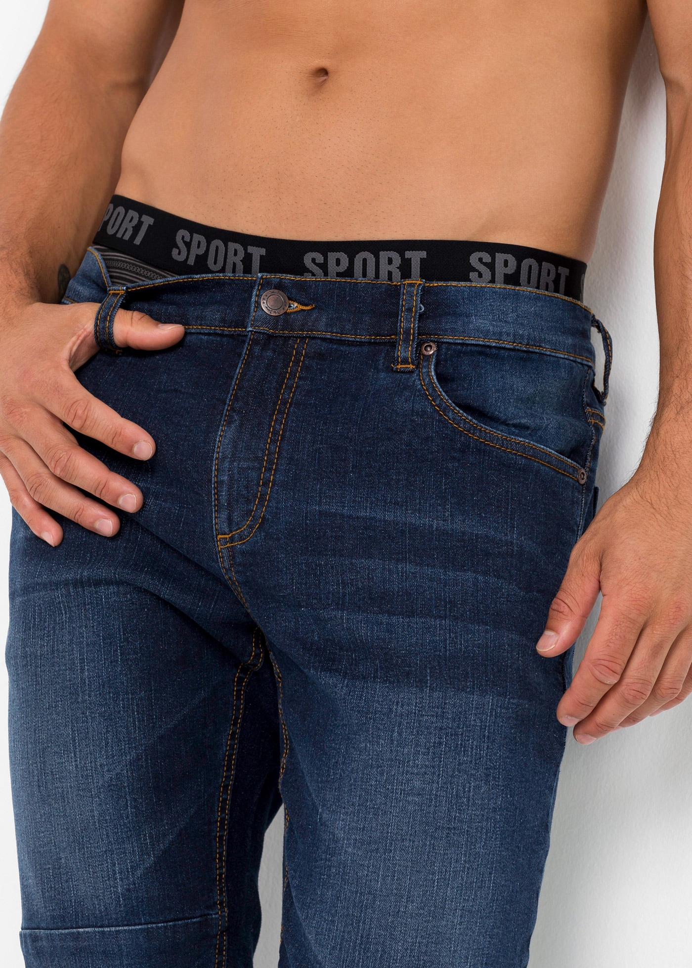 bonprix Boxer Paquet, 3 cuis coupe ajustée, taille élastique, en jersey de coton