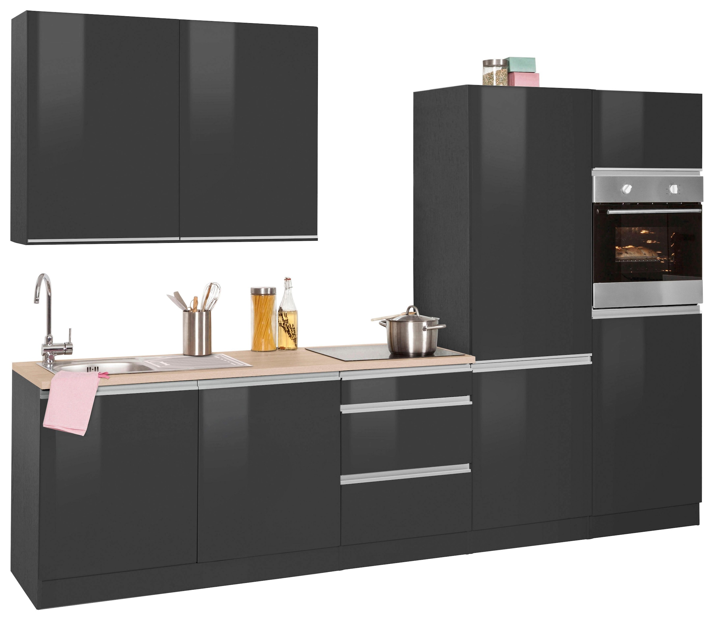 KOCHSTATION Kitchenette »KS-Ohio« sans appareils électriques, largeur 300 cm