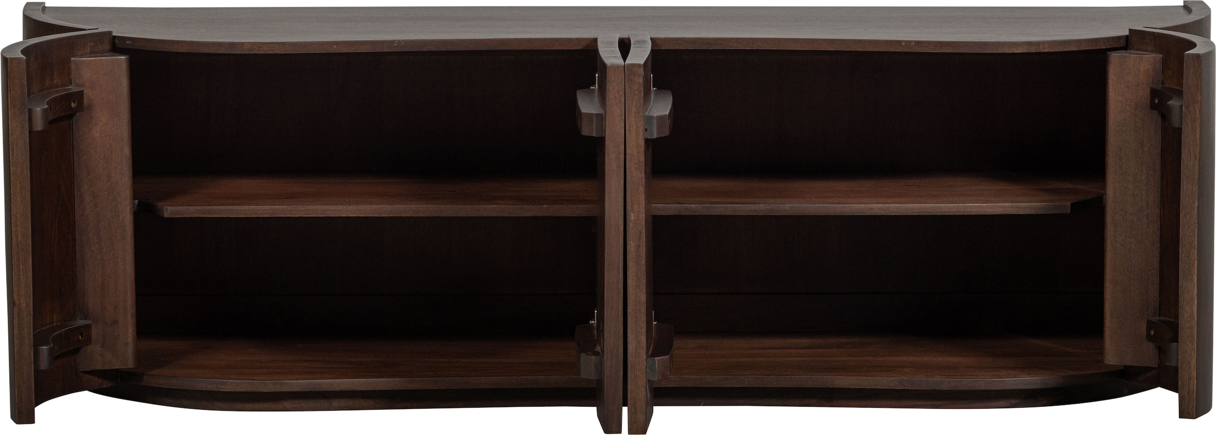 WOOOD Sideboard »Sense Mangoholz organische Wellenform, H 50 x B 160 x T 46 cm« Tragkraft Deckplatte 35 kg, fertig montiert geliefert, Massivholz