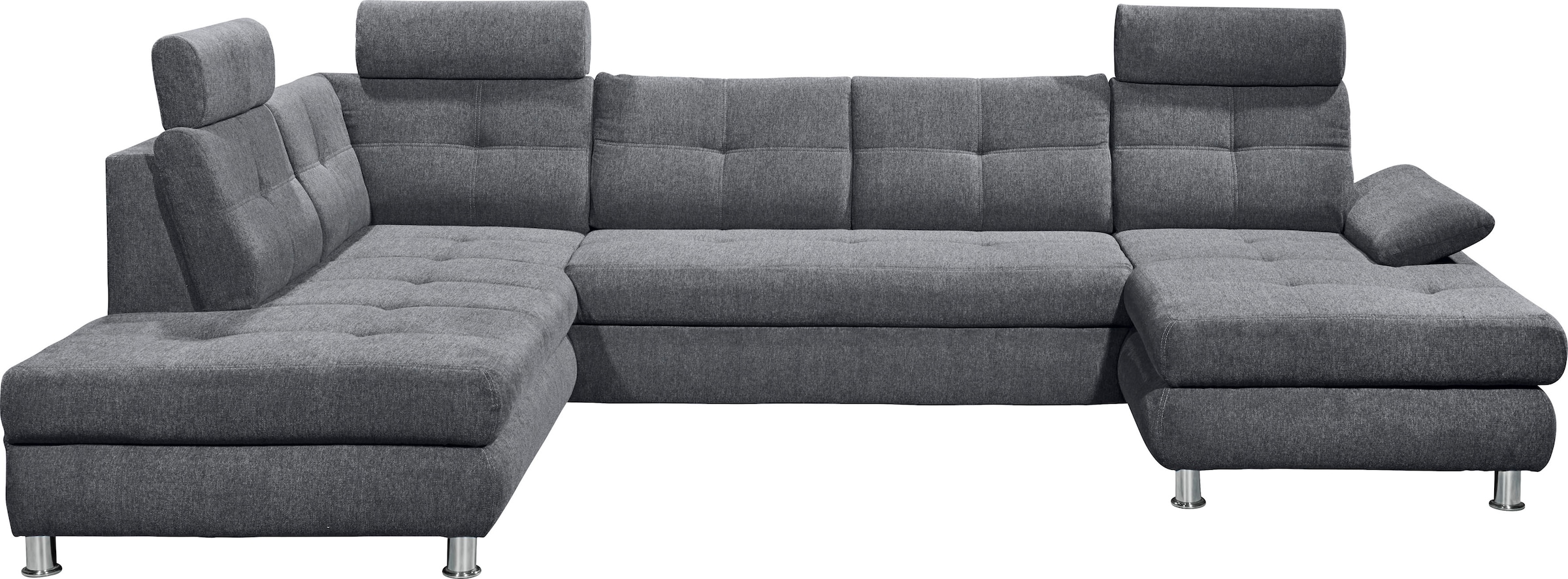 ED EXCITING DESIGN Paysage de salon »Alba U-Form« mit Bettfunktion, Bettkasten, Armteilverstellung & Kopfstützen