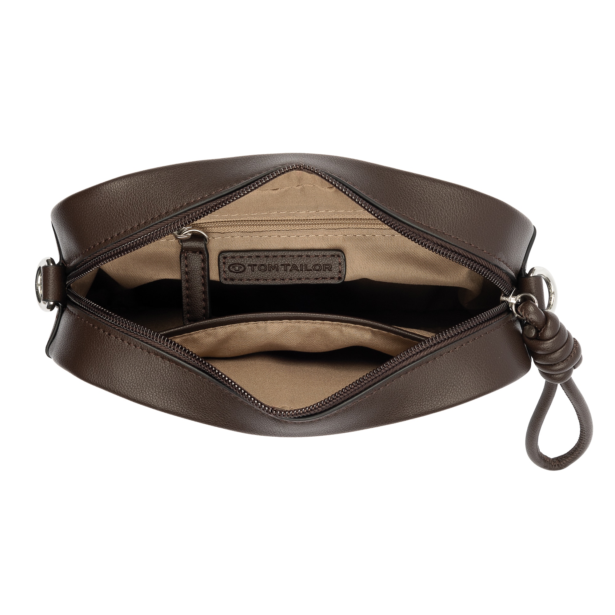 TOM TAILOR Umhängetasche »Tatiana« Damen Handtasche, Kamerabag, fein gewebter dreifarbiger Gurtband
