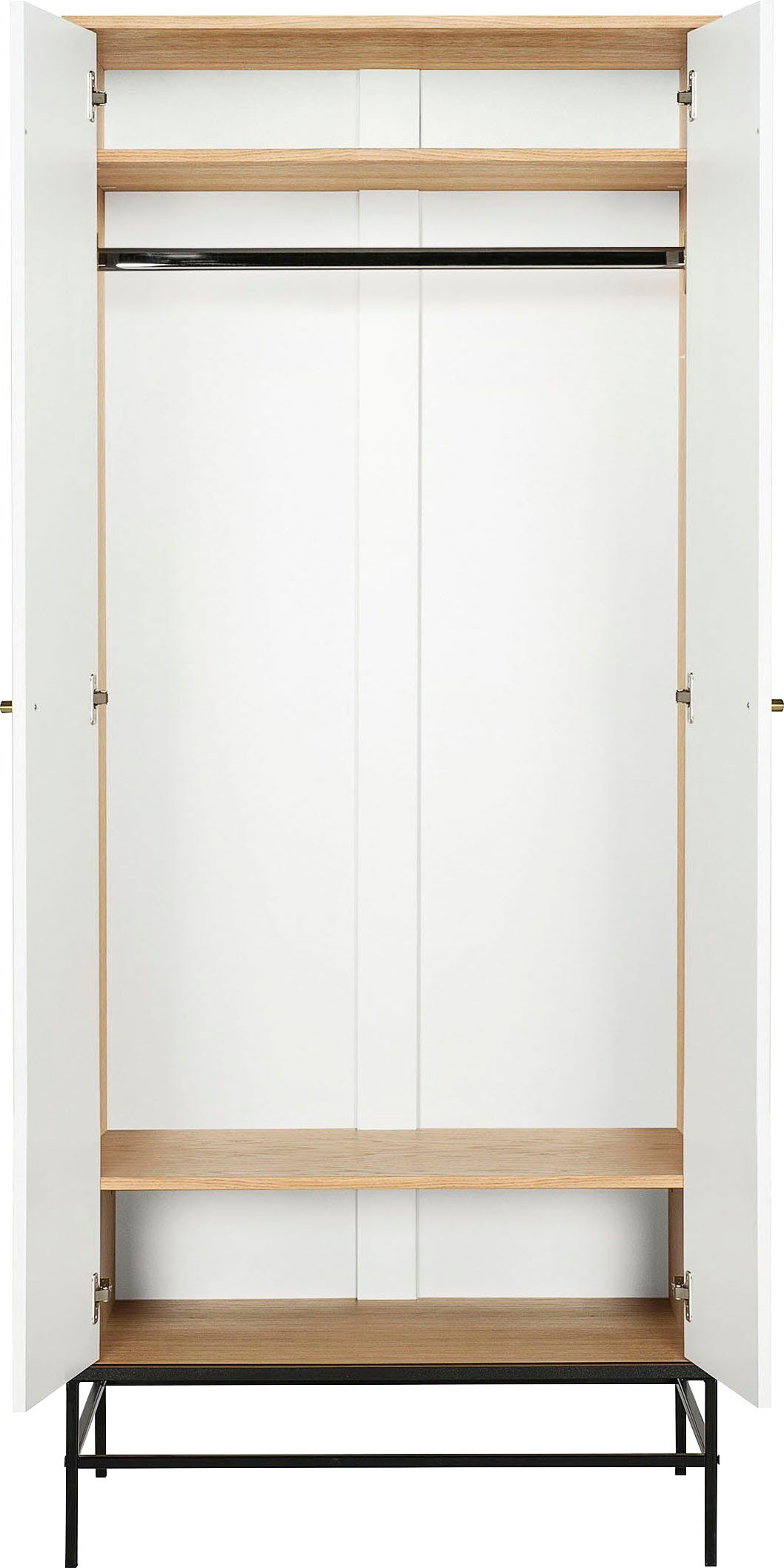 andas Armoires à vêtements »MIA« Fräsungen in den Fronten, goldene Griffe, Breite 80 cm, FSC®