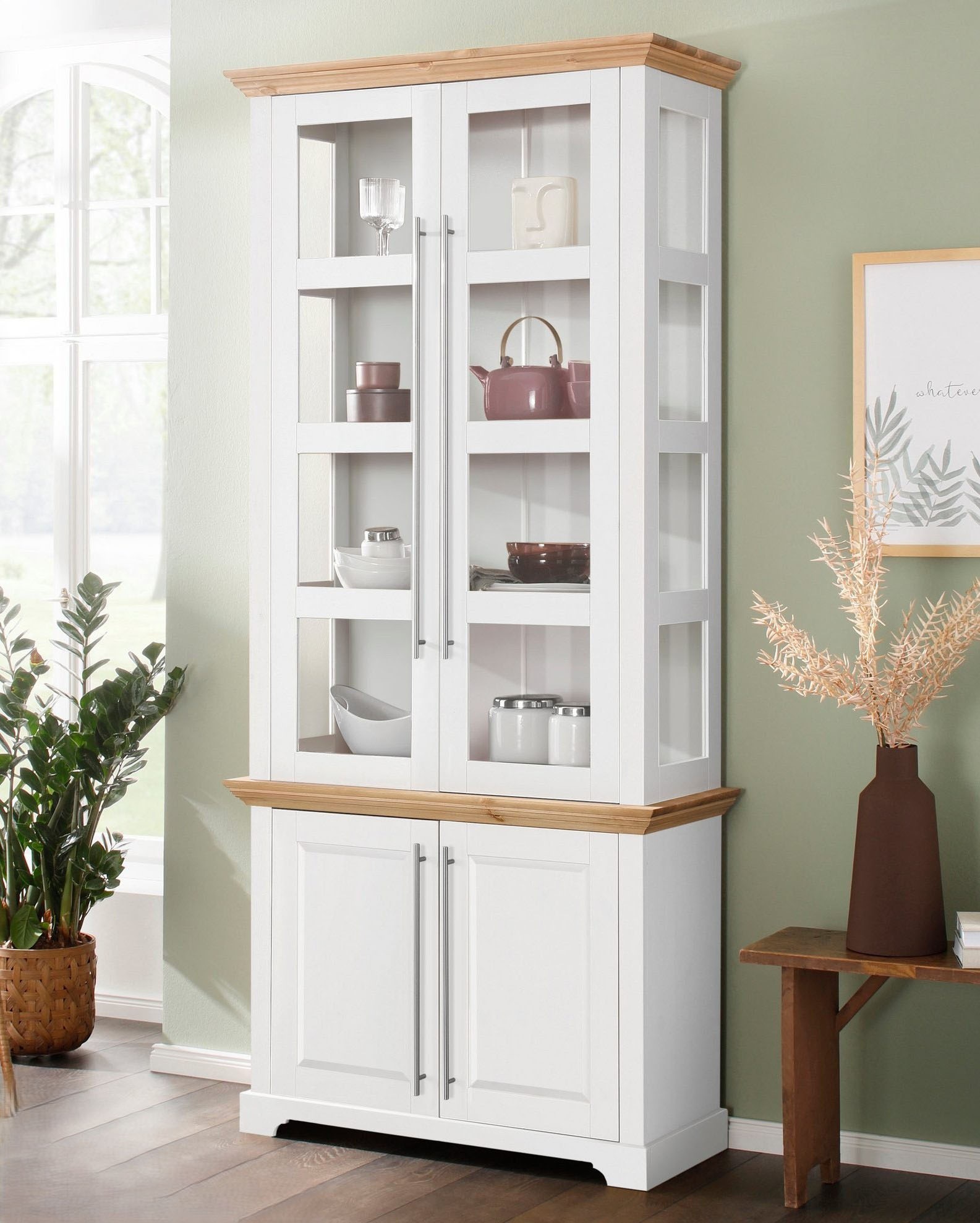 GOODproduct Vitrine »Melissa« aus massiver Kiefer, FSC® zertifiziert, Breite 94 cm