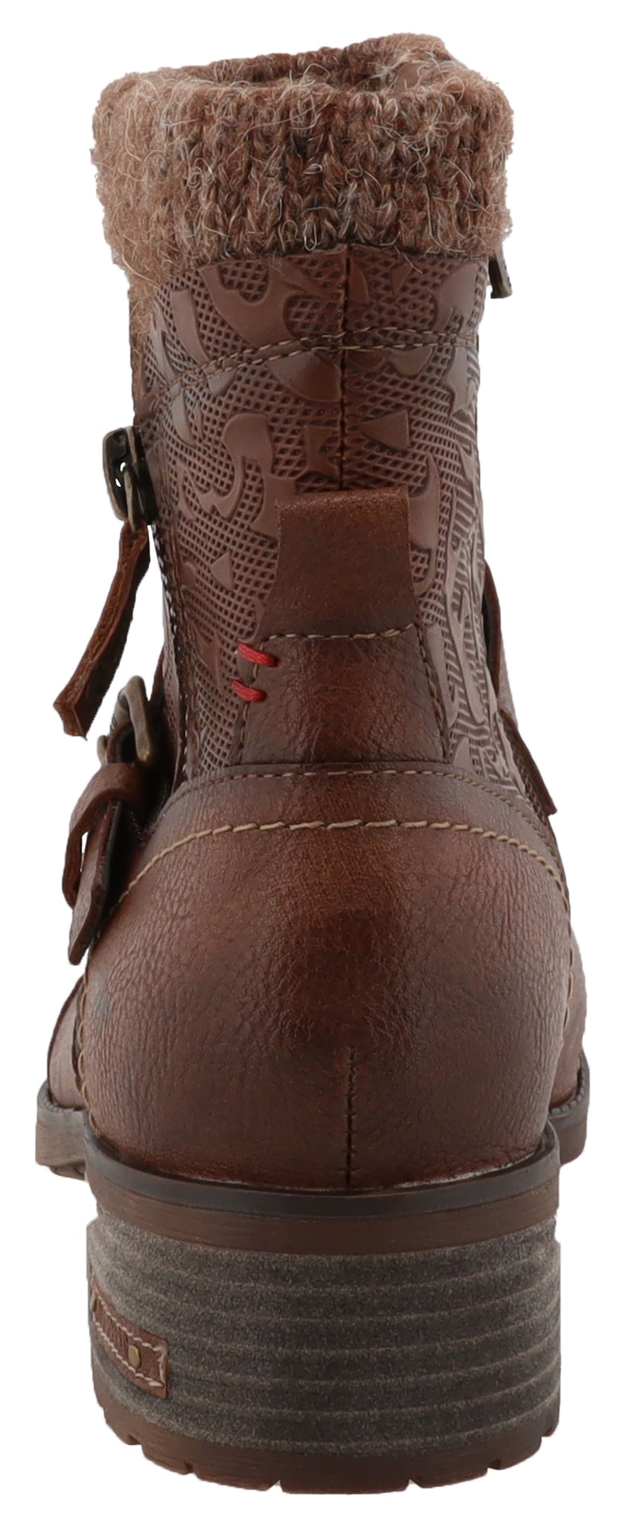 Mustang Shoes Bottes d'hiver »Fabienne«  bottes biker avec talon bloc et lanières décoratives