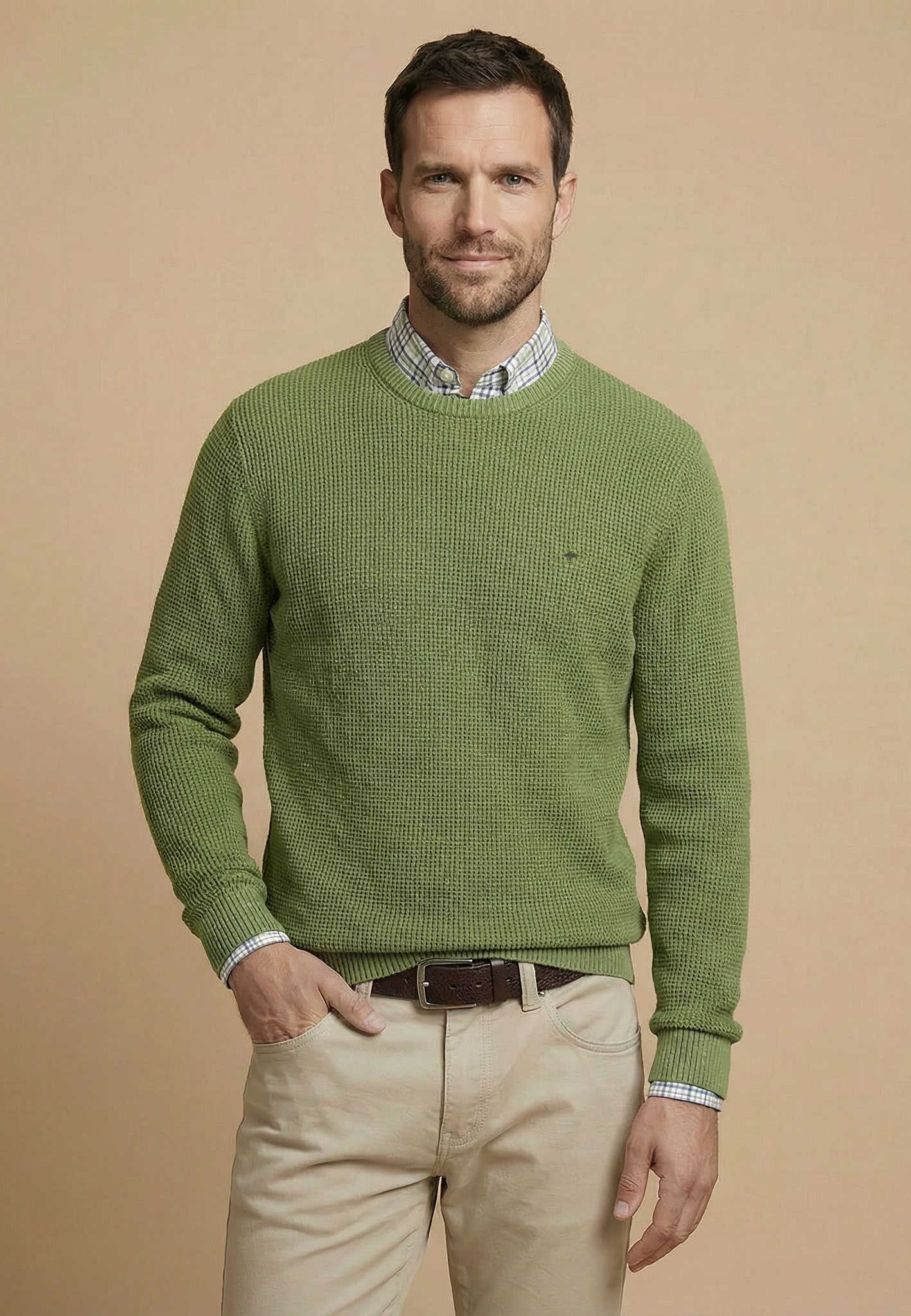 FYNCH-HATTON Pull en tricot en coton, coupe normale, longueur couvrant les hanches