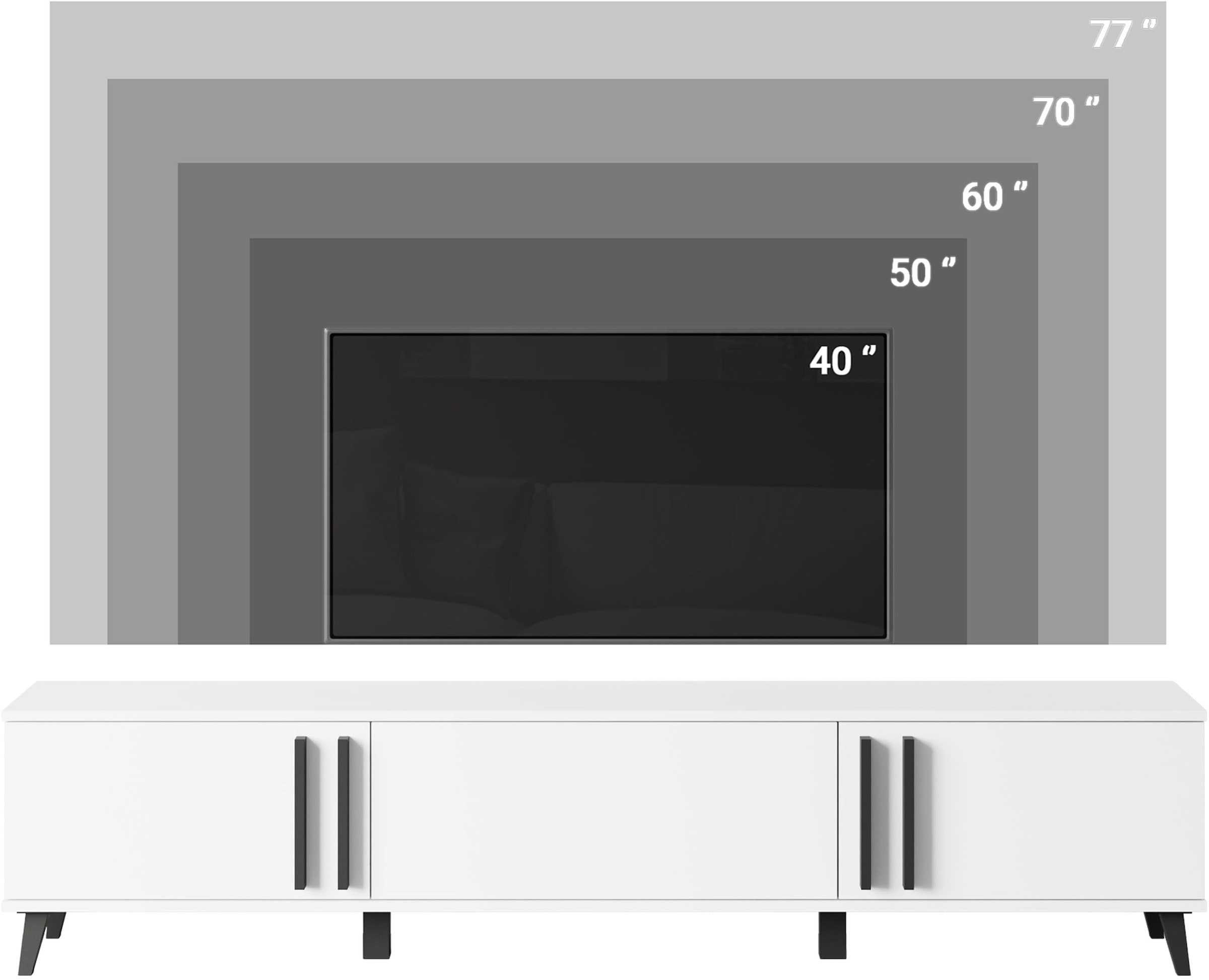 Home affaire Table basse »Helsinki, TV-Kommode Breite 180cm« 1 cuis tlg. design moderne, 3 portes pliantes