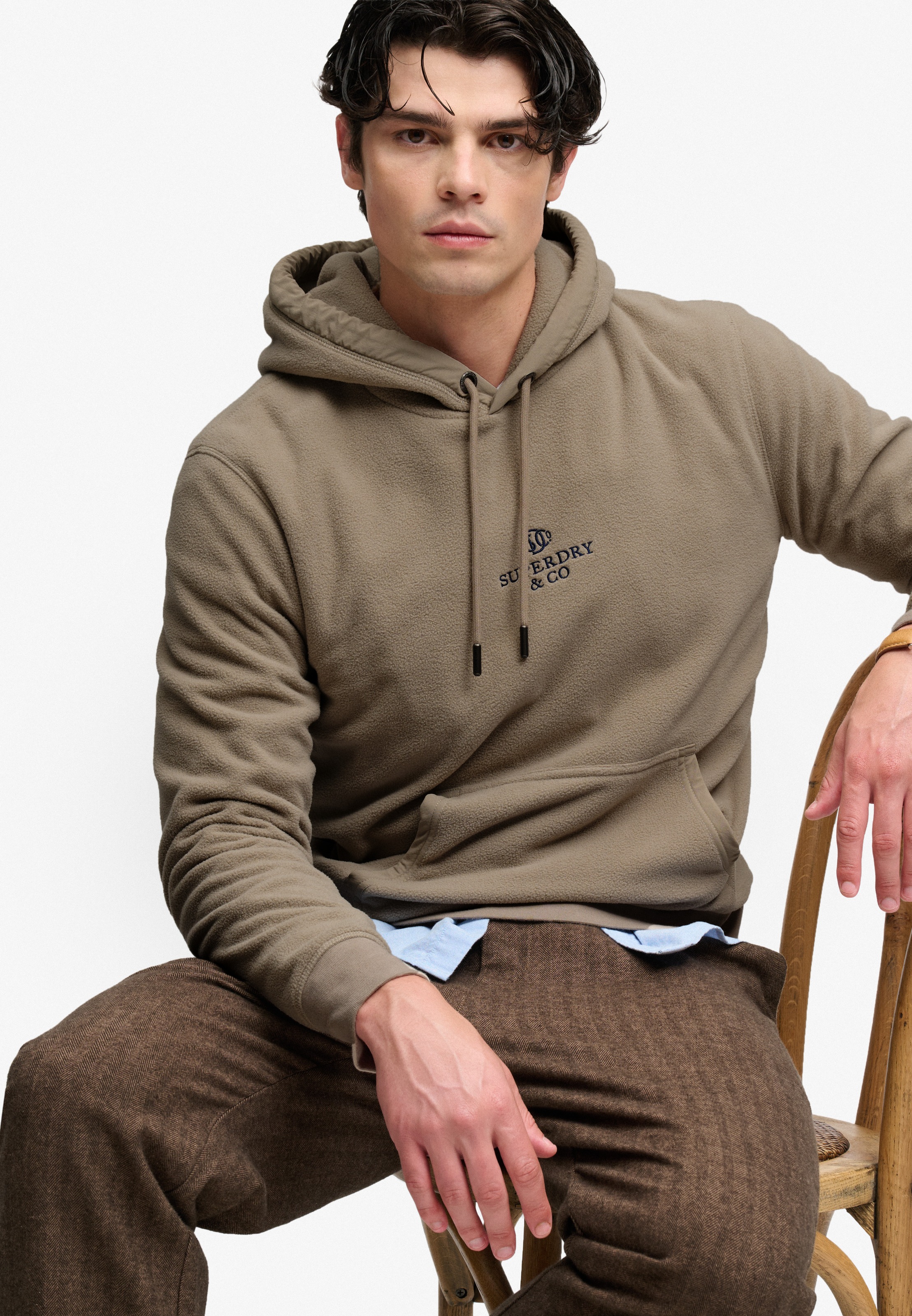 Superdry Kapuzensweatshirt »MICRO LOGO FLEECE HOOD«, Kunstfaser, loose fit
