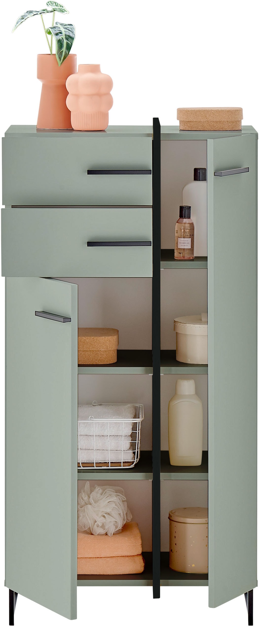 BASIC by Balculina Midischrank »Palermo, BxHxT 60x119x35 cm« 1 Stk. tlg. Breite 60cm, Softclose, Metallfüsse