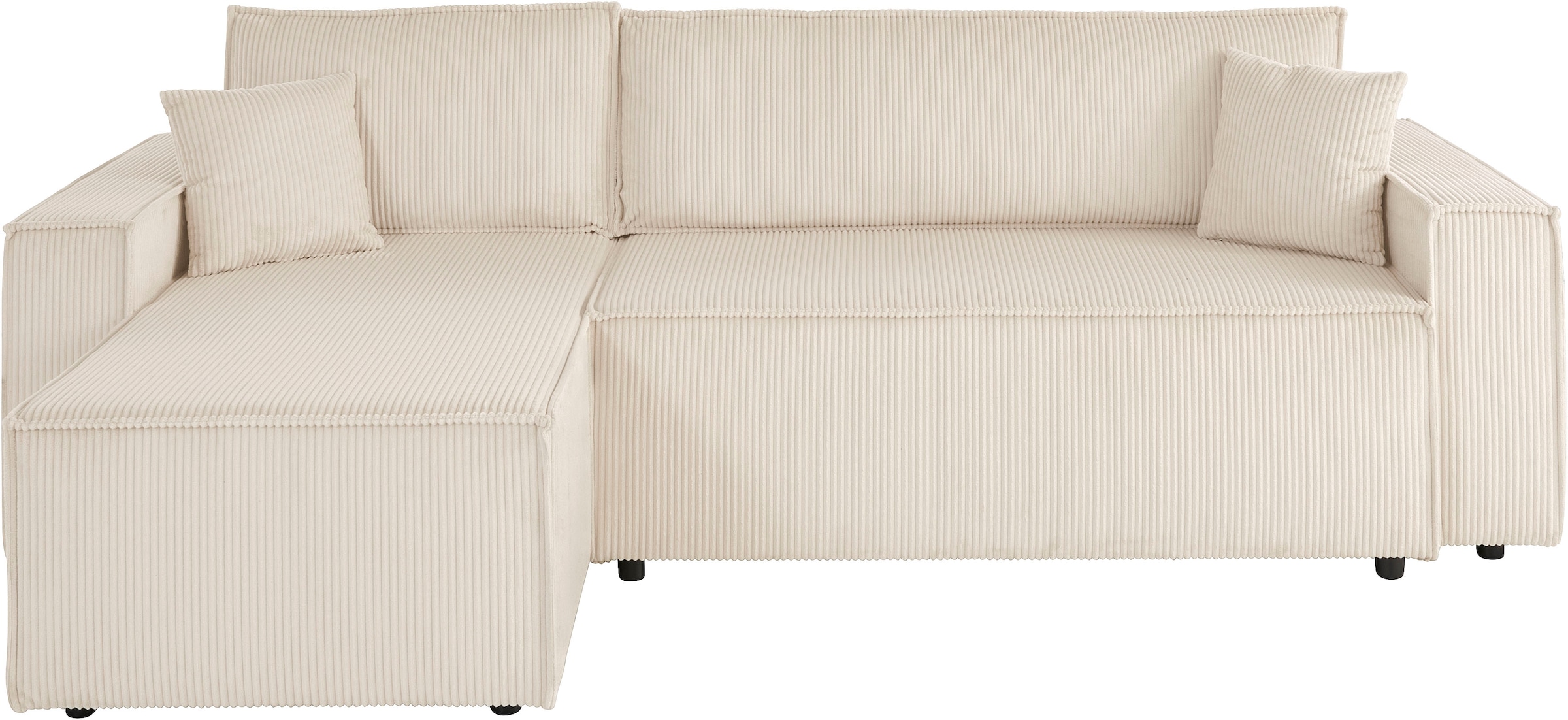 GOODproduct Ecksofa »CASSI L-Form, 241cm - OTTO. Verlässliche Qualität.« Schlaffunktion (133/200), Boxspring, Bettkasten, Cord, Unser Tiefpreis