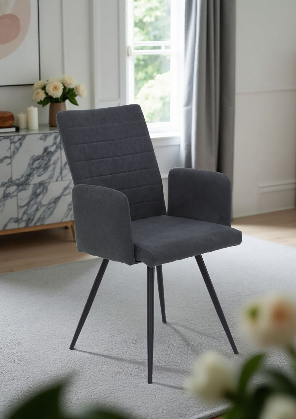 HELA Chaise à 4 pieds »PARIS« (Set) 2 cuis4-Fuss,Rundrohrgestell konisch,mit Armlehnen,gepolstert