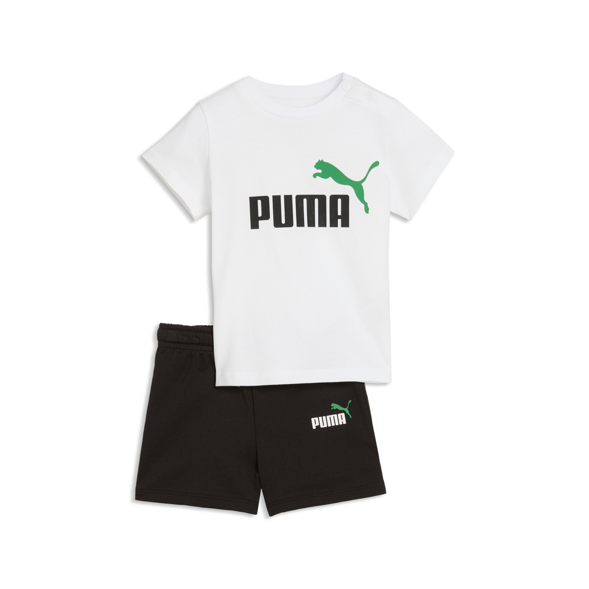 PUMA Combinaison d'entraînement »MINICATS ESS TEE AND SHORTS SET INF« 2 pièces zweiteiliges Set, für Kinder, mit Rundhalsausschnitt, Regular Fit