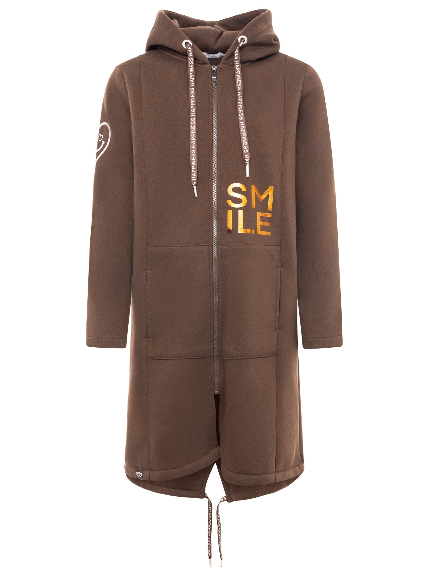 Zwillingsherz Manteau court »"Alissa Shiny"« capuche, fermeture éclair, imprimé brillant, bande imprimée