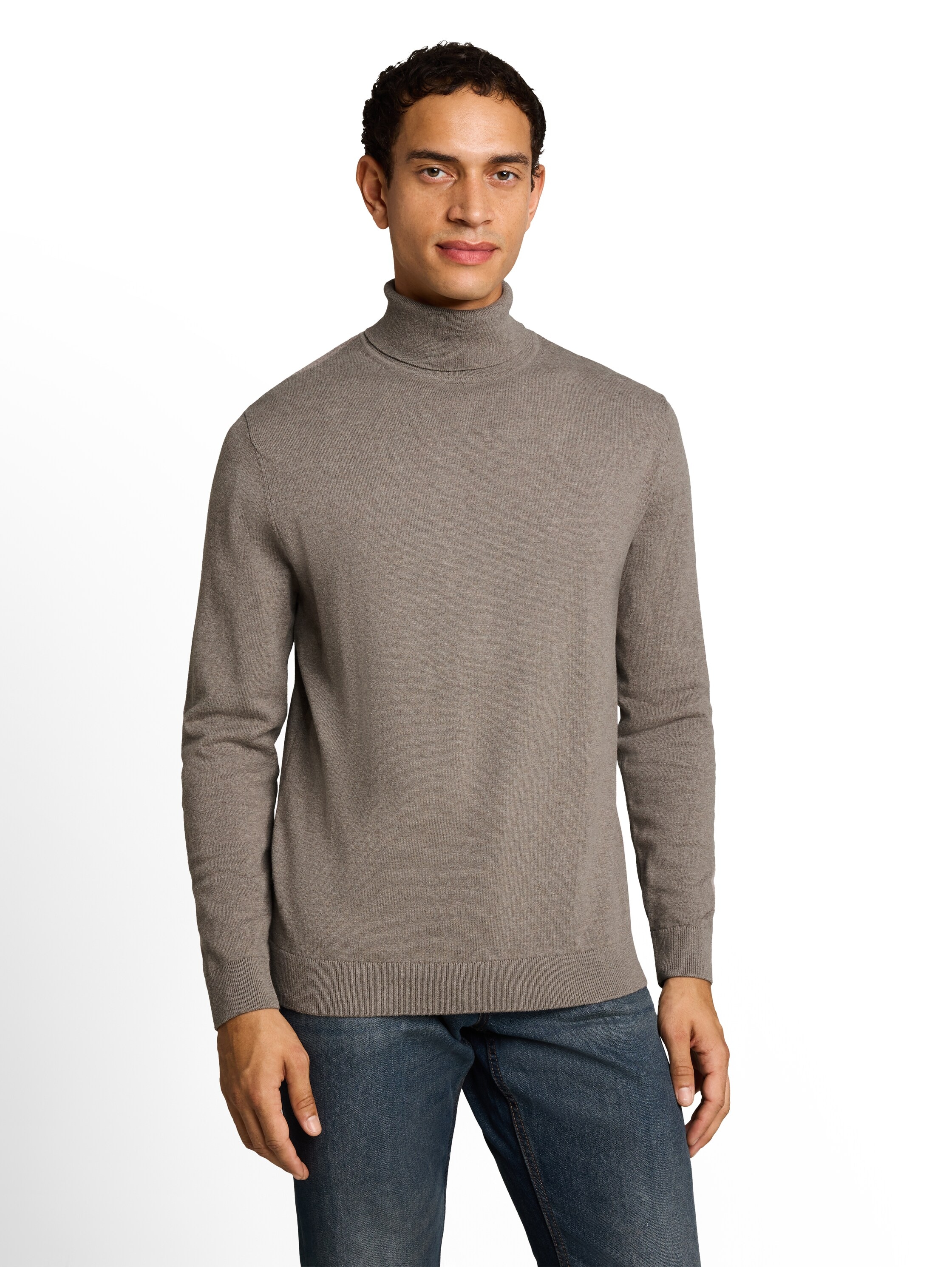 TOM TAILOR Pull à col roulé design tricoté