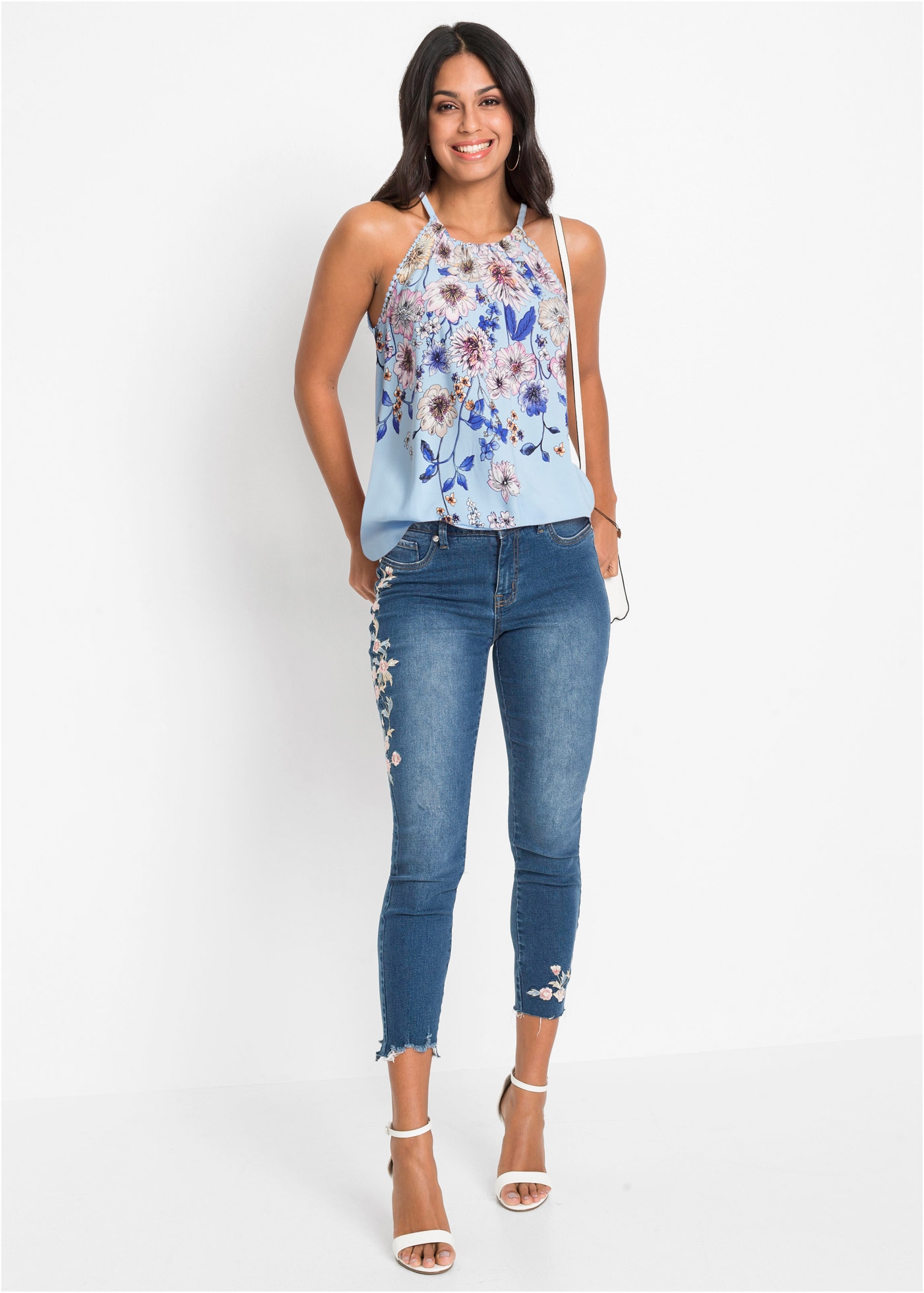 bonprix Blusentop 1 A-Linien-Passform, für Frühling und Sommer, aus Viskose, ärmellos