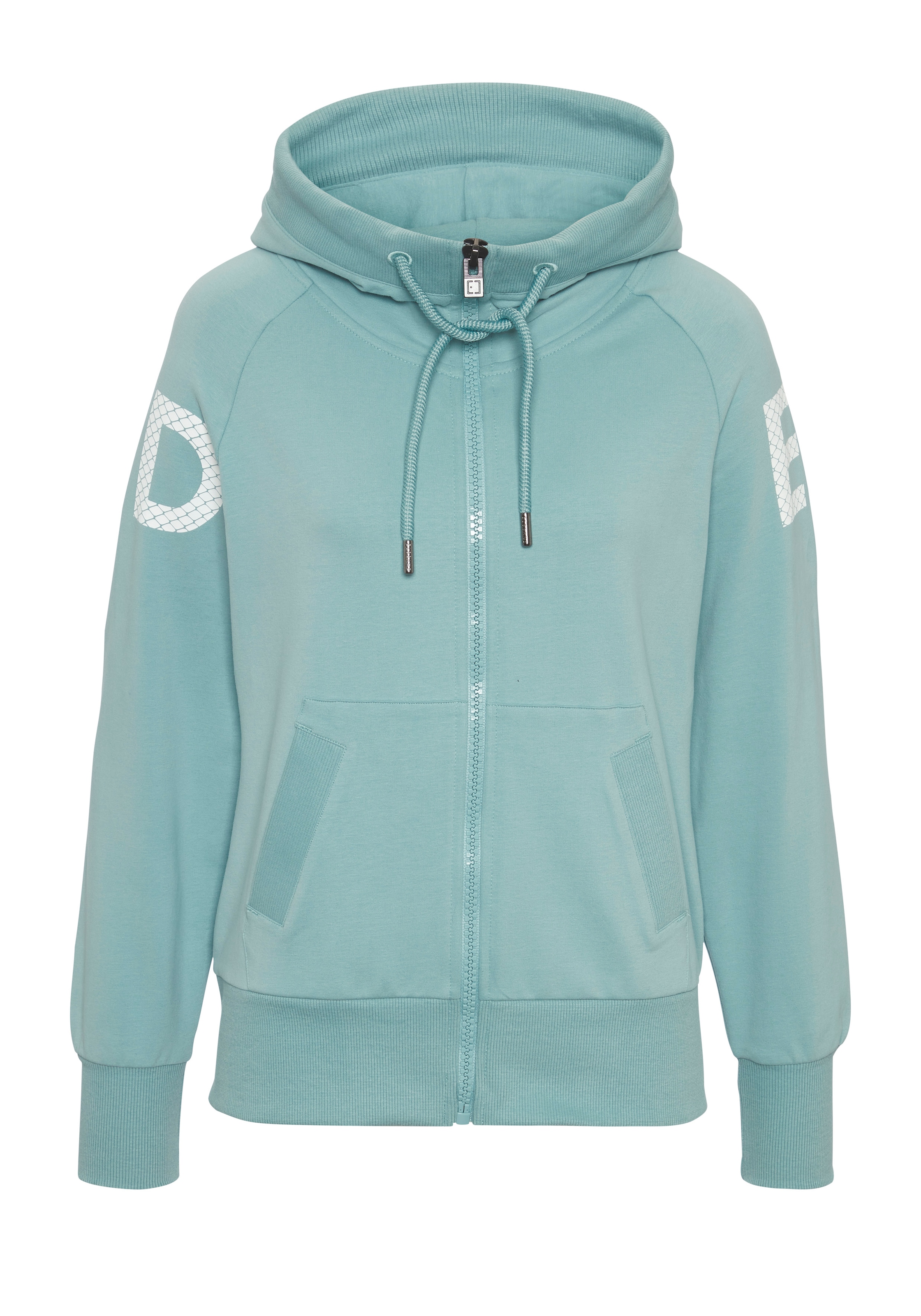 Elbsand Kapuzensweatjacke »Kalea« mit grossem Logodruck hinten, bequeme Freizeitjacke mit Taschen