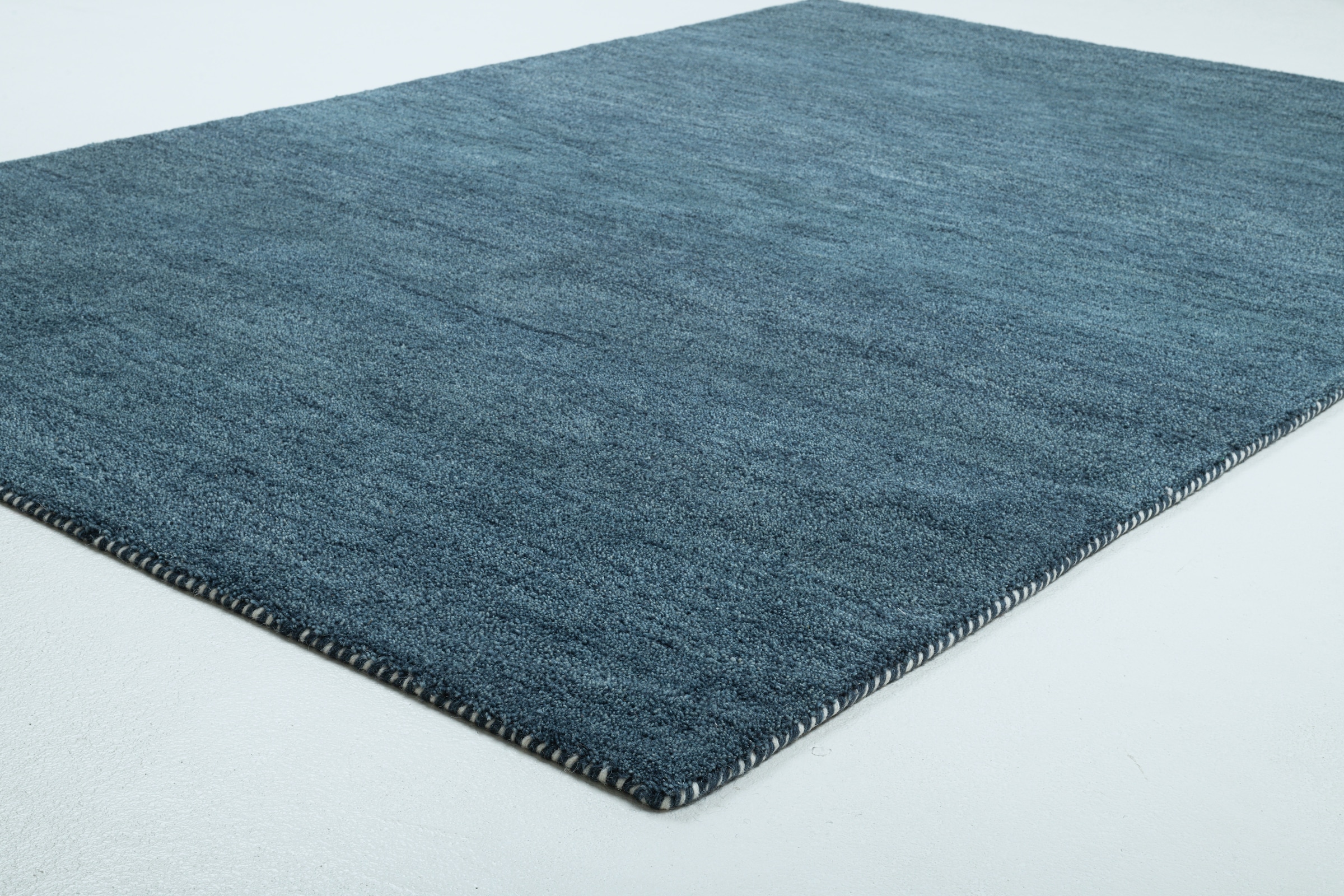 THEKO Tapis en laine »Gabbeh Uni, Handgefertigt, meliert, auch als Läufer erhältlich, Wolle« Rectangulaire 14 mm Höhe chambre, salon, salle à manger, aussi en coureur ou rond