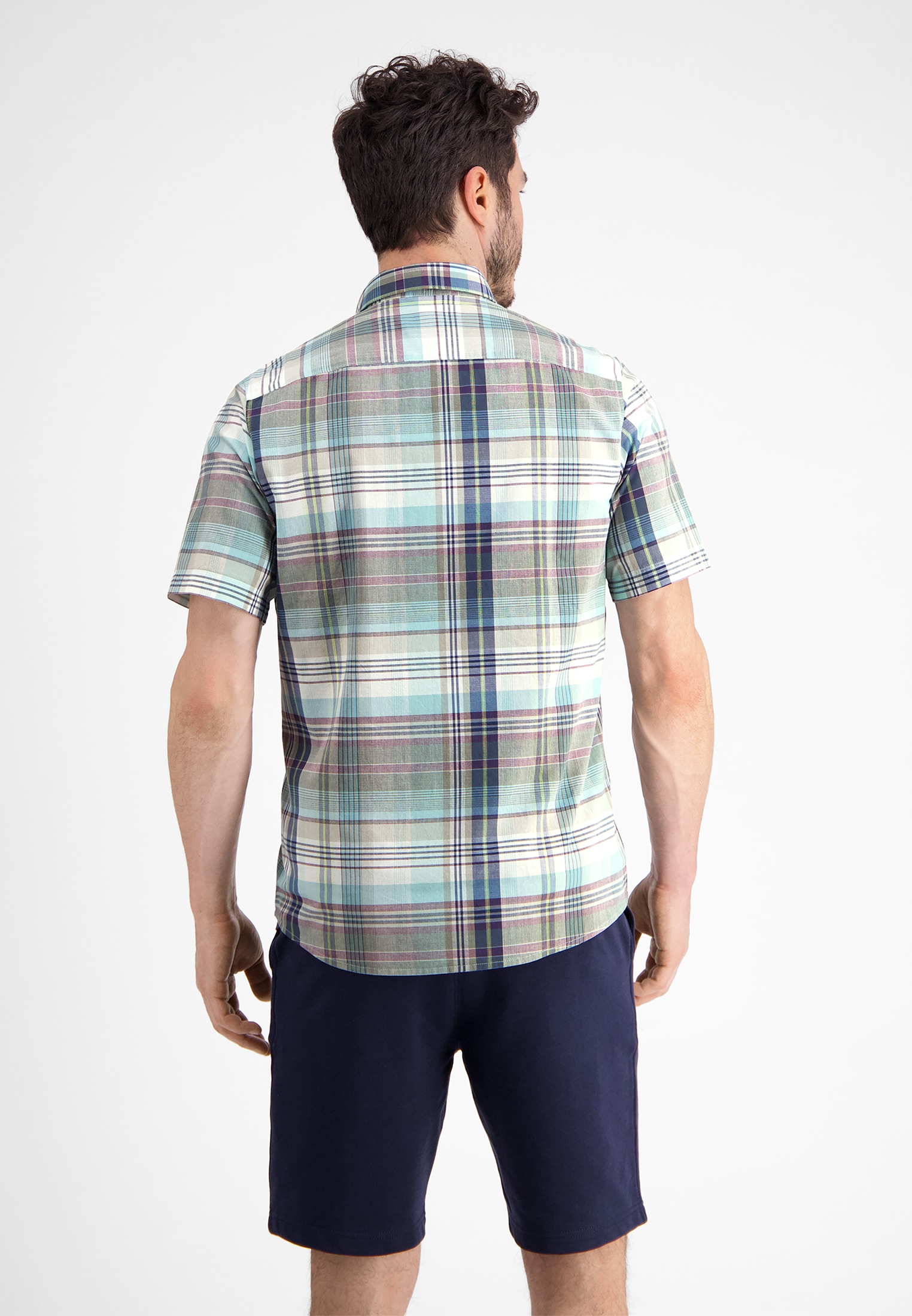 LERROS Chemise à manches courtes »Halbarmhemd, kariert«