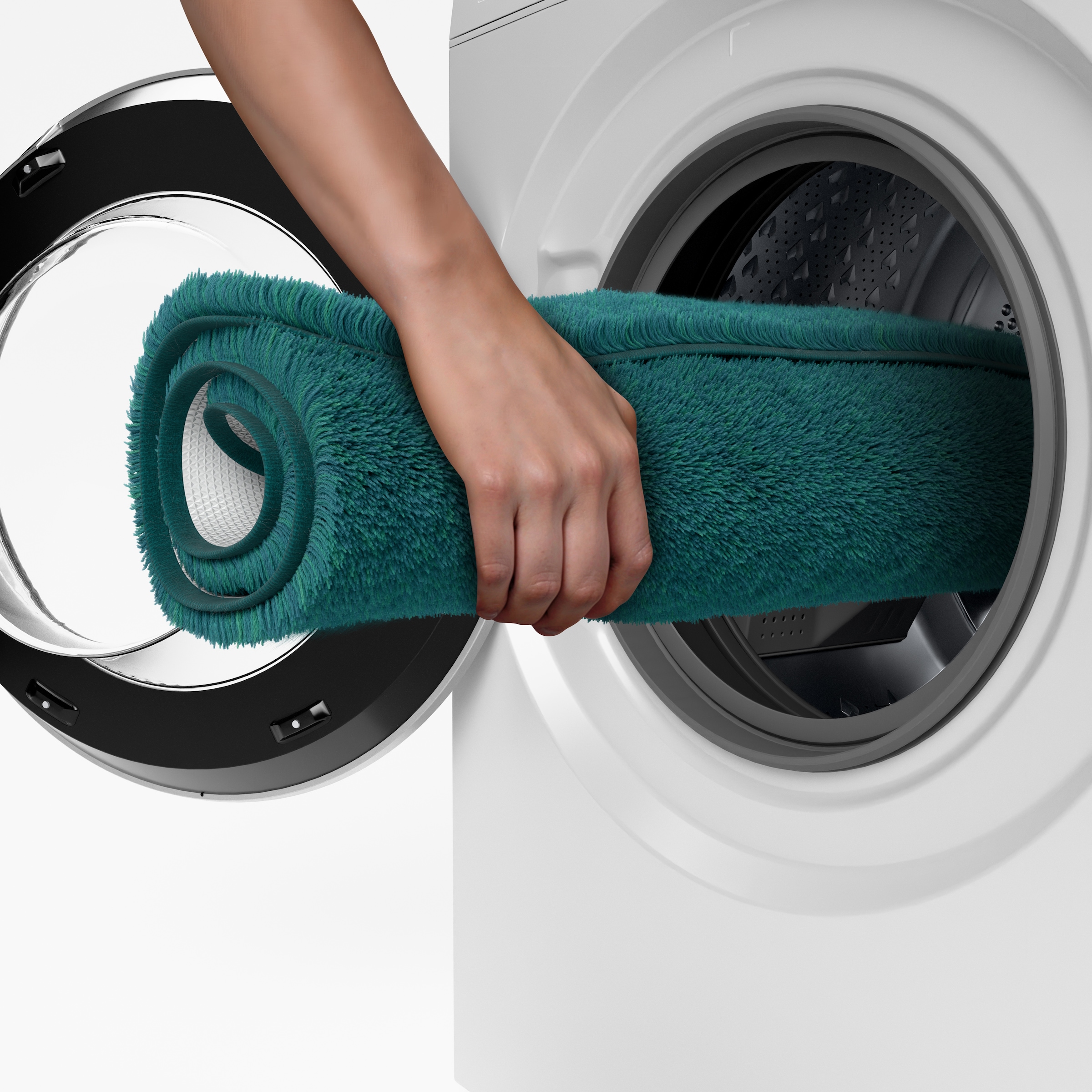 Grund Badematte »Melos, Badvorleger, Badezimmer Teppich, sehr weich« Höhe 27 mm rutschhemmend beschichtet fussbodenheizungsgeeignet melierte Optik, sehr weicher Flor, Melange-Effekt, Made in Europe