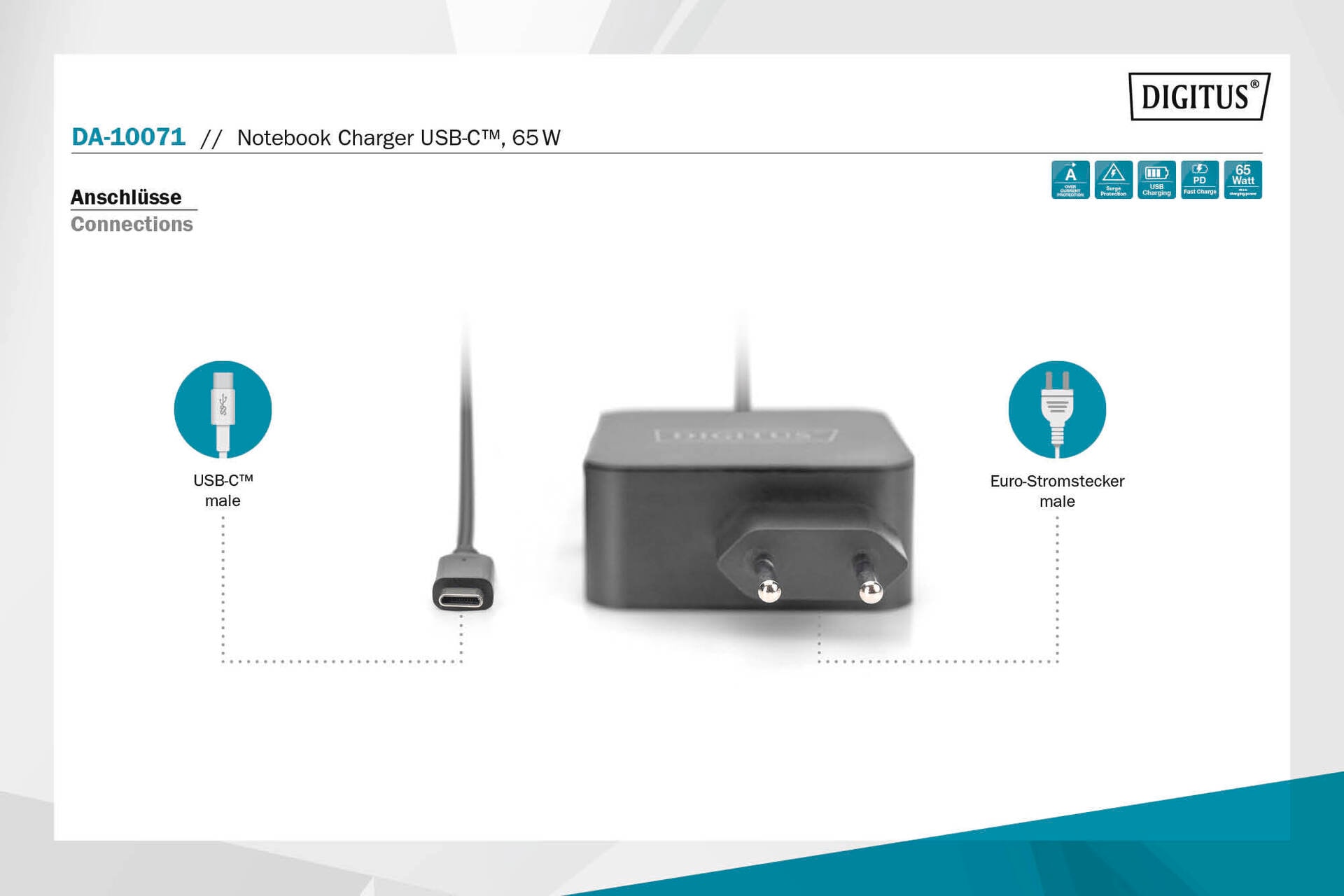 Digitus Notebook-Ladegerät »USB-C Notebook Charger 65W«